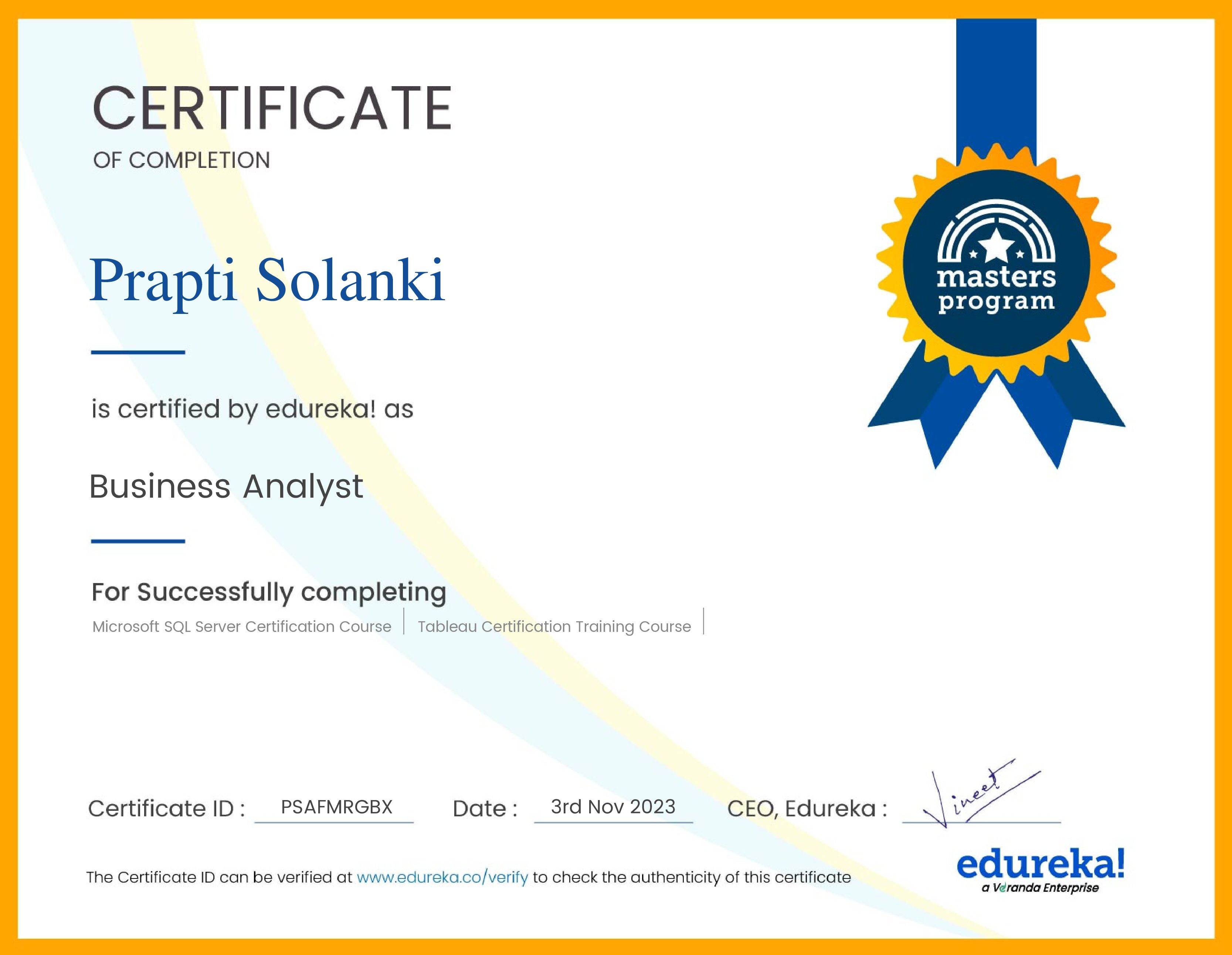 certificate!