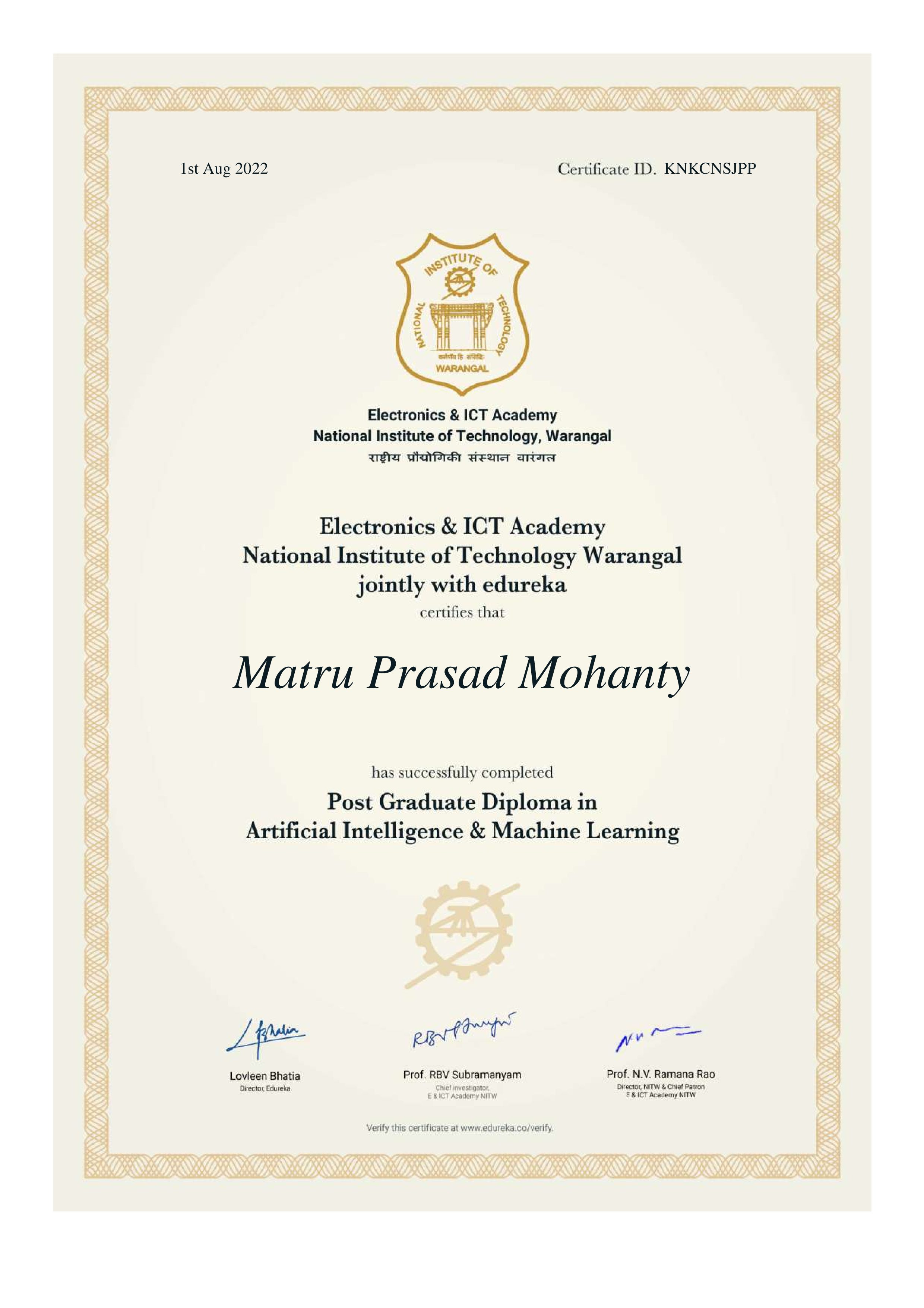 certificate!