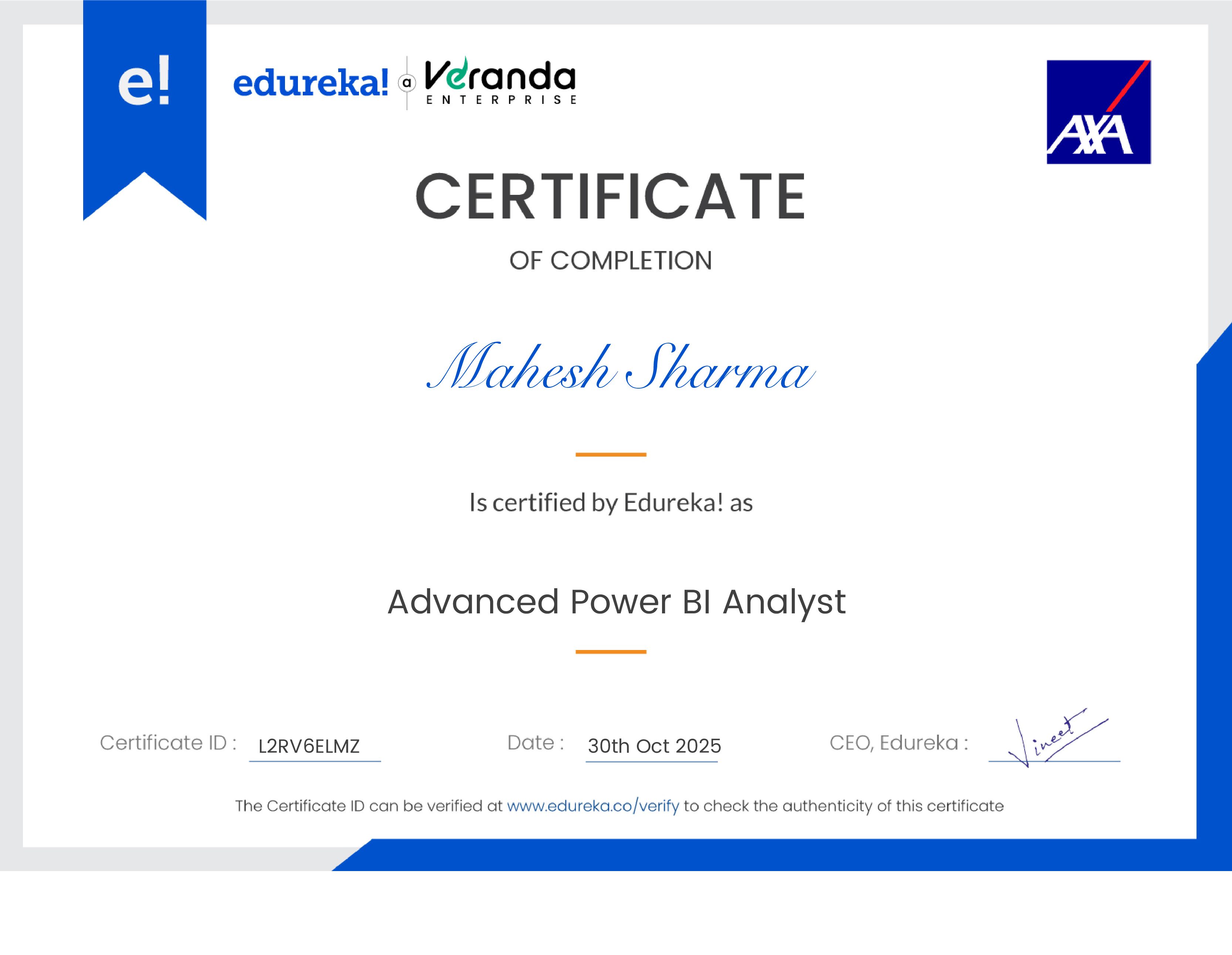 certificate!