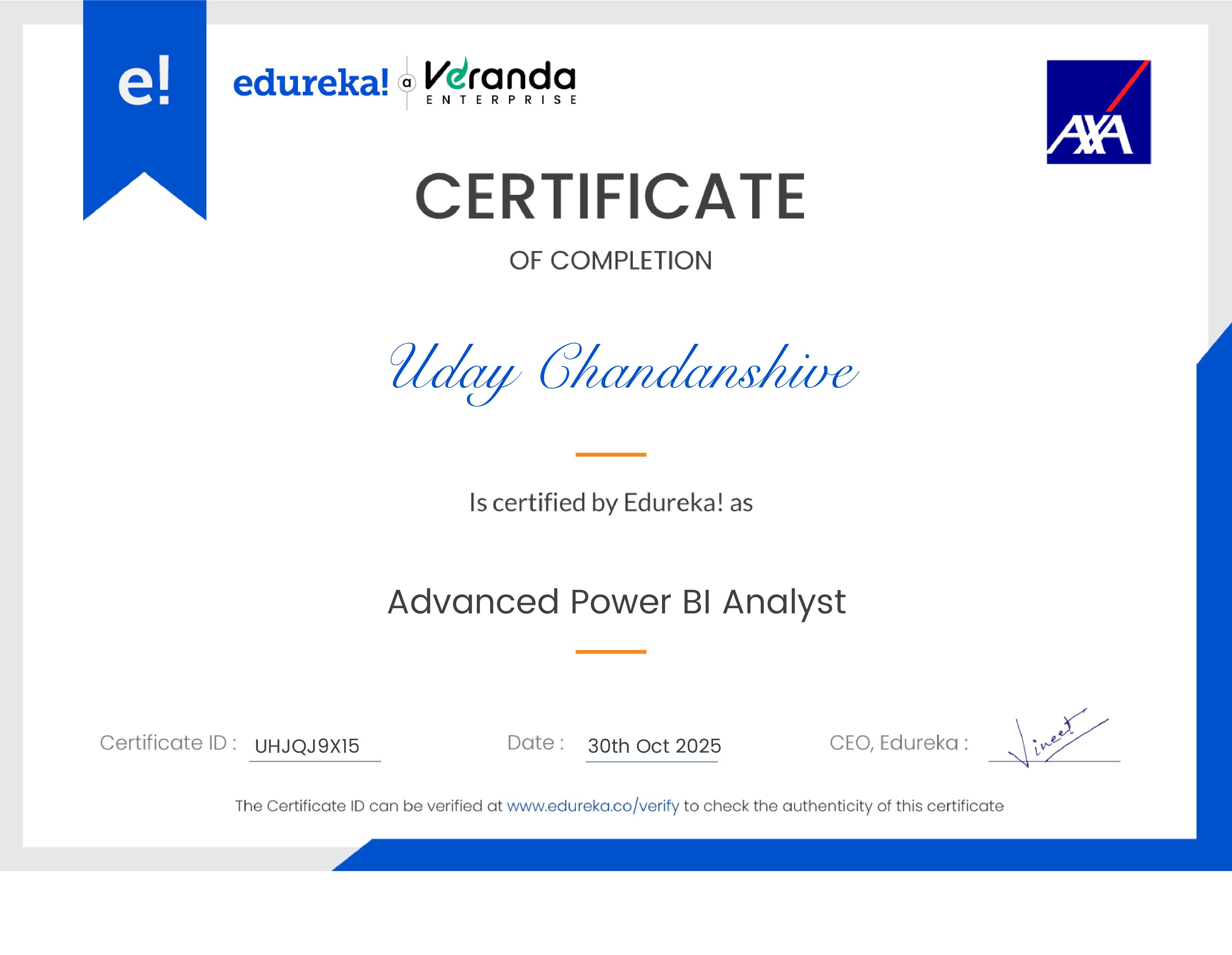 certificate!