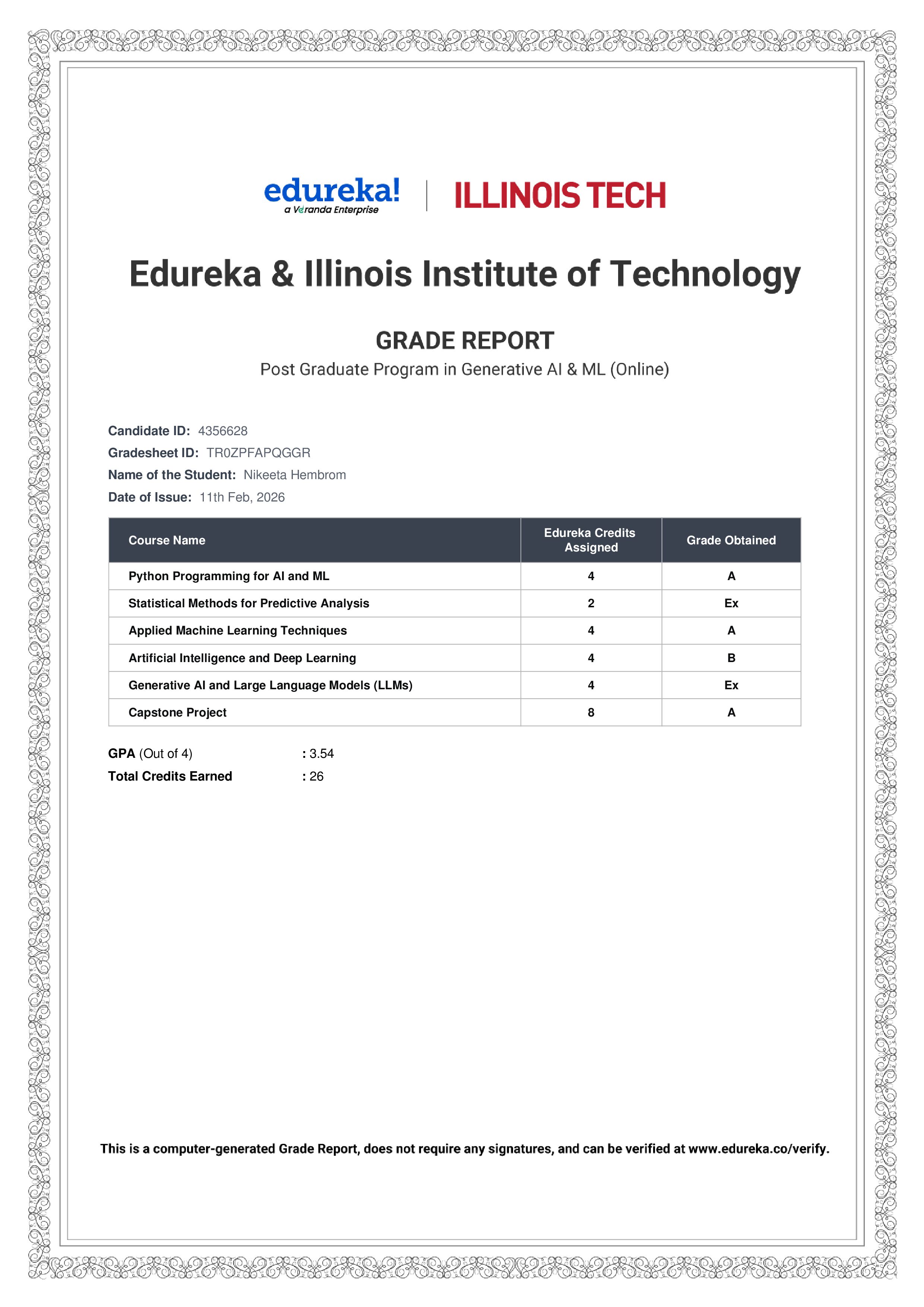 certificate!