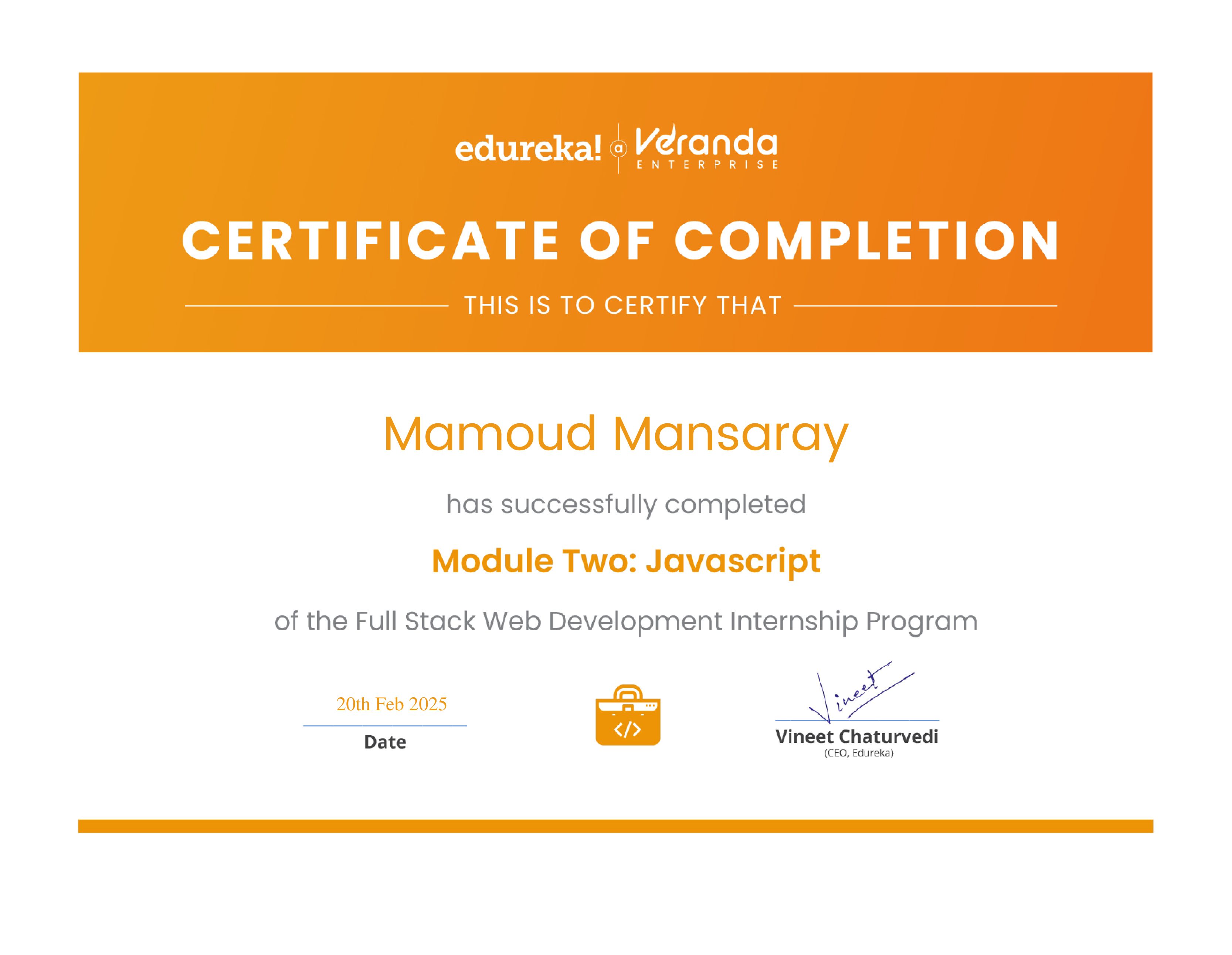 certificate!