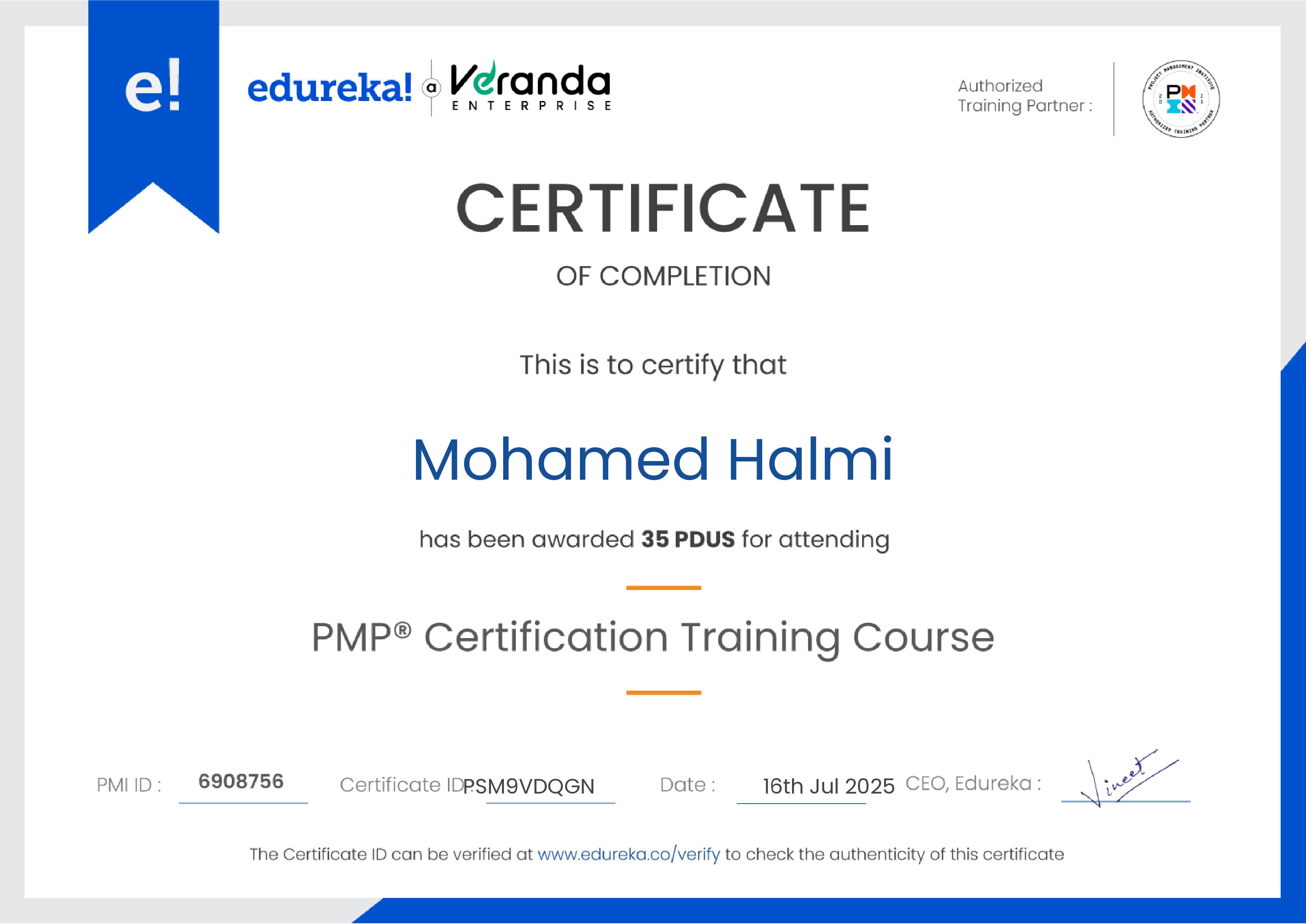 certificate!