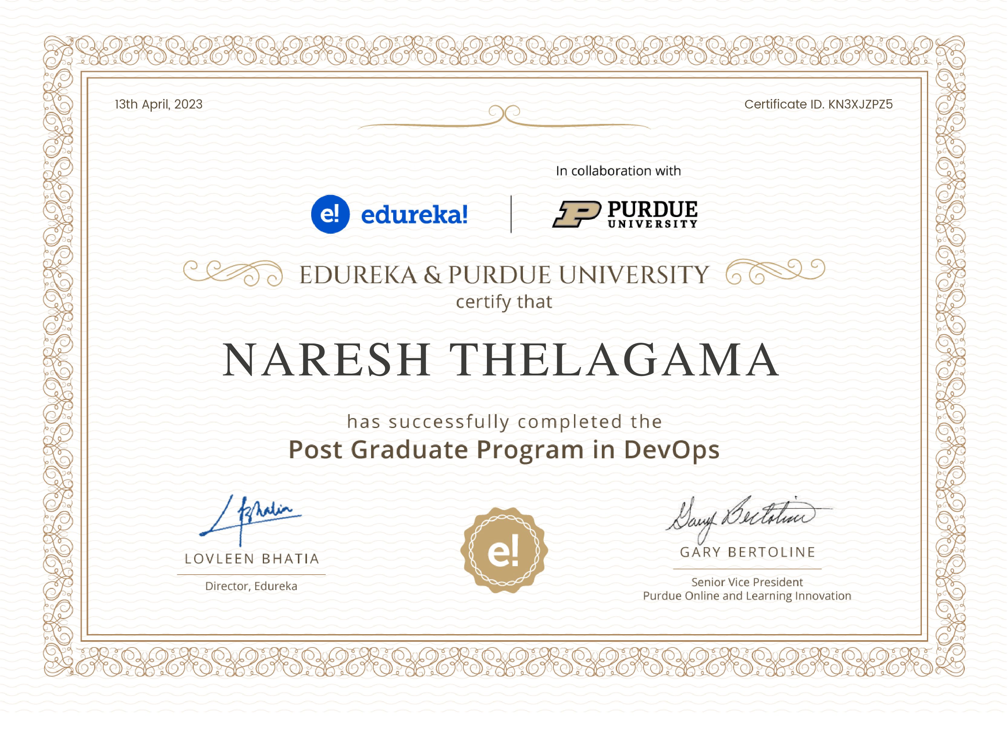 certificate!