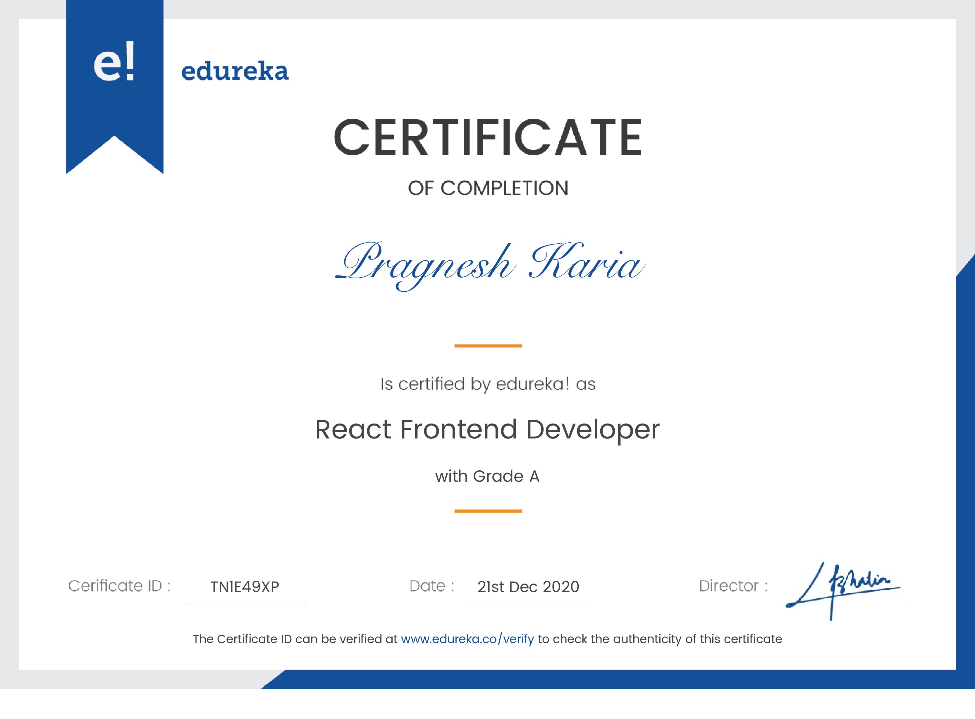 certificate!