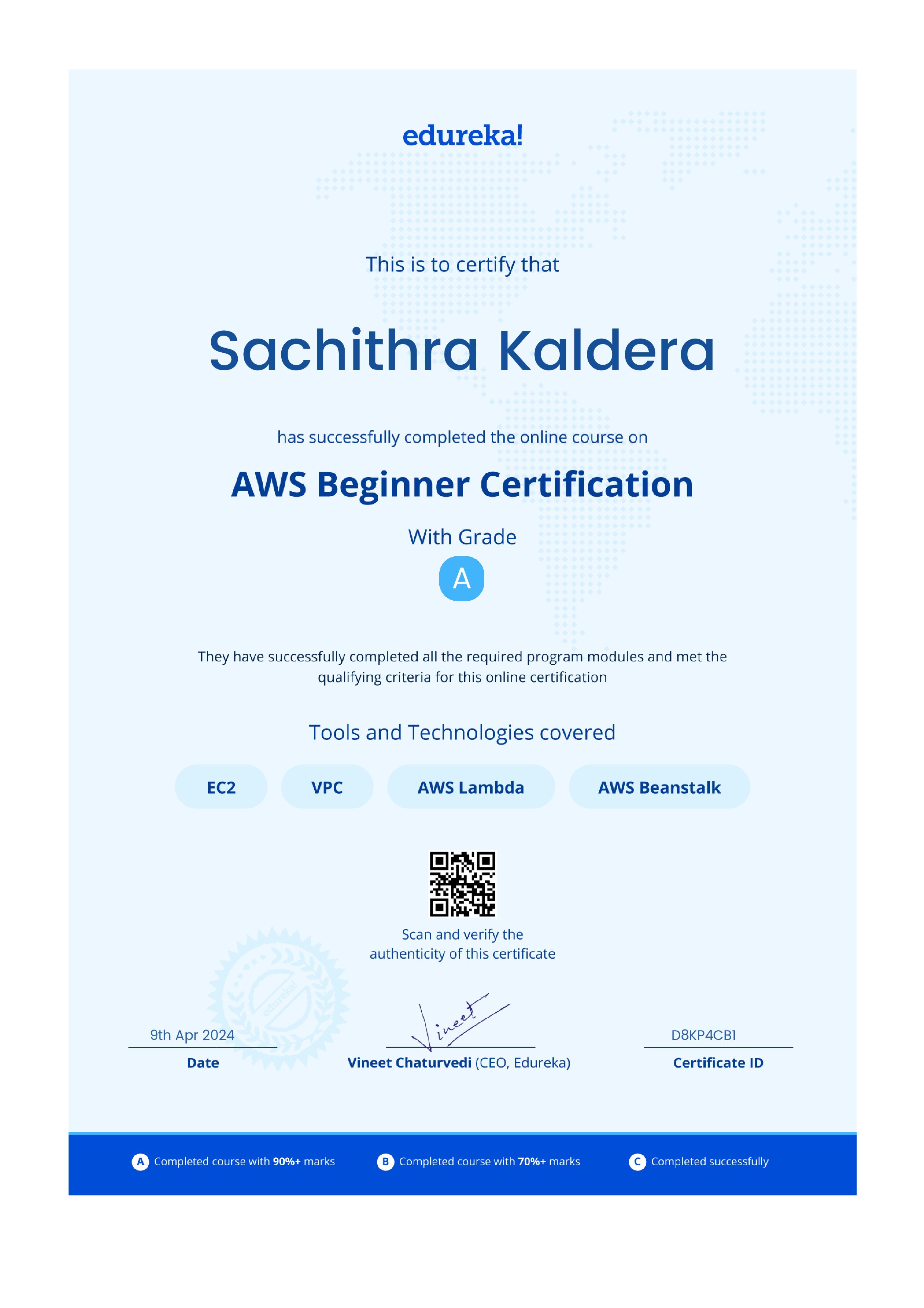 certificate!