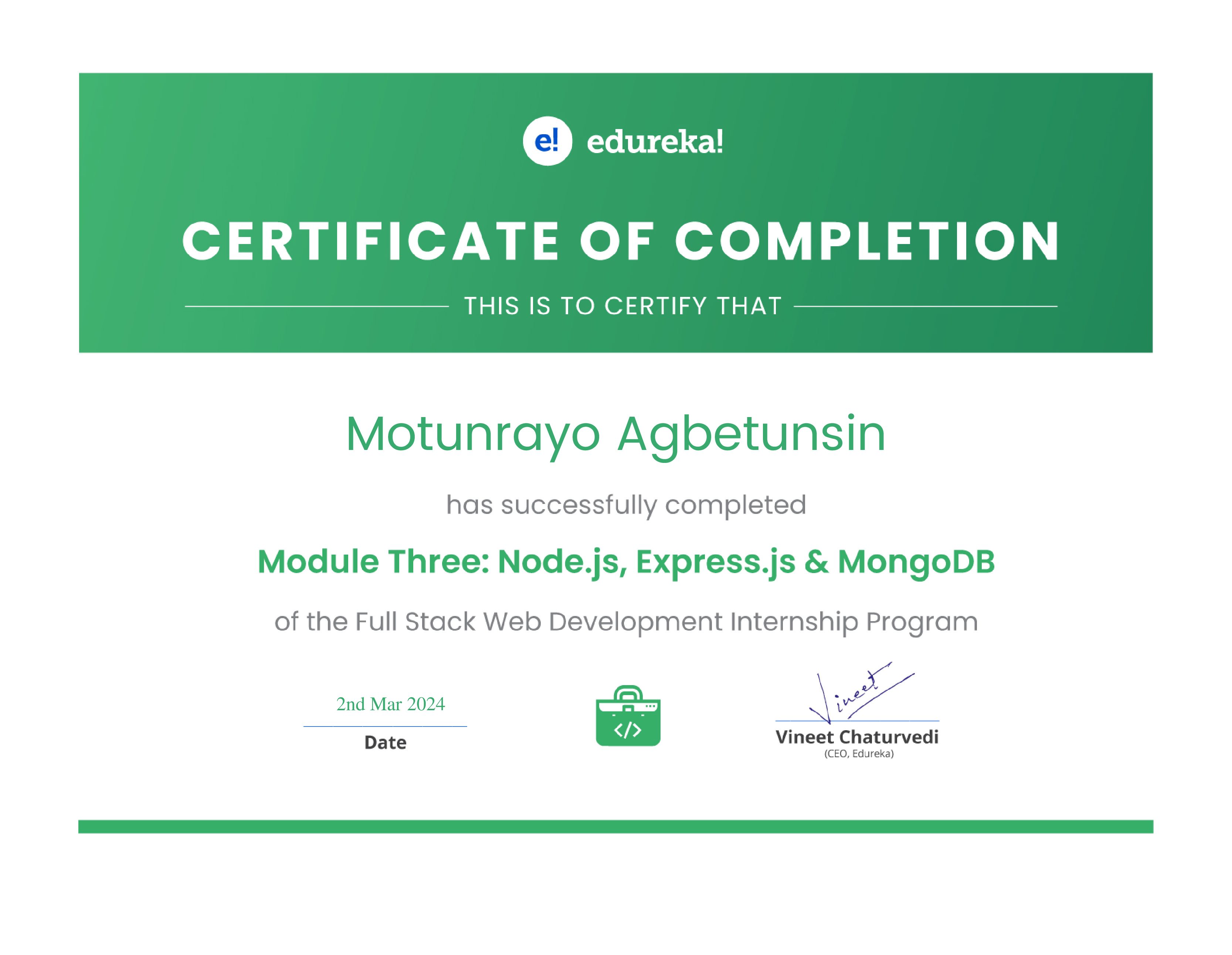 certificate!