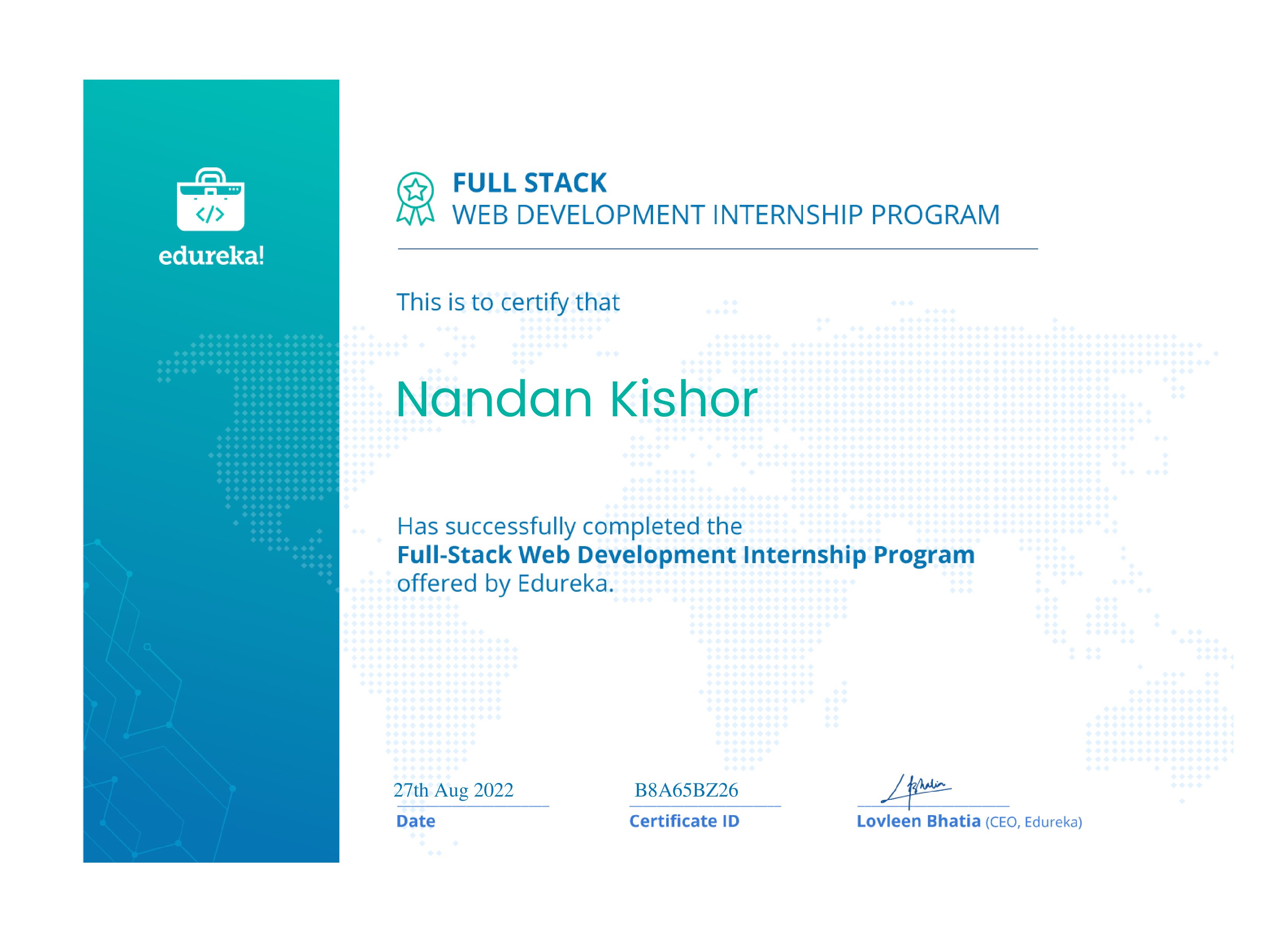 certificate!