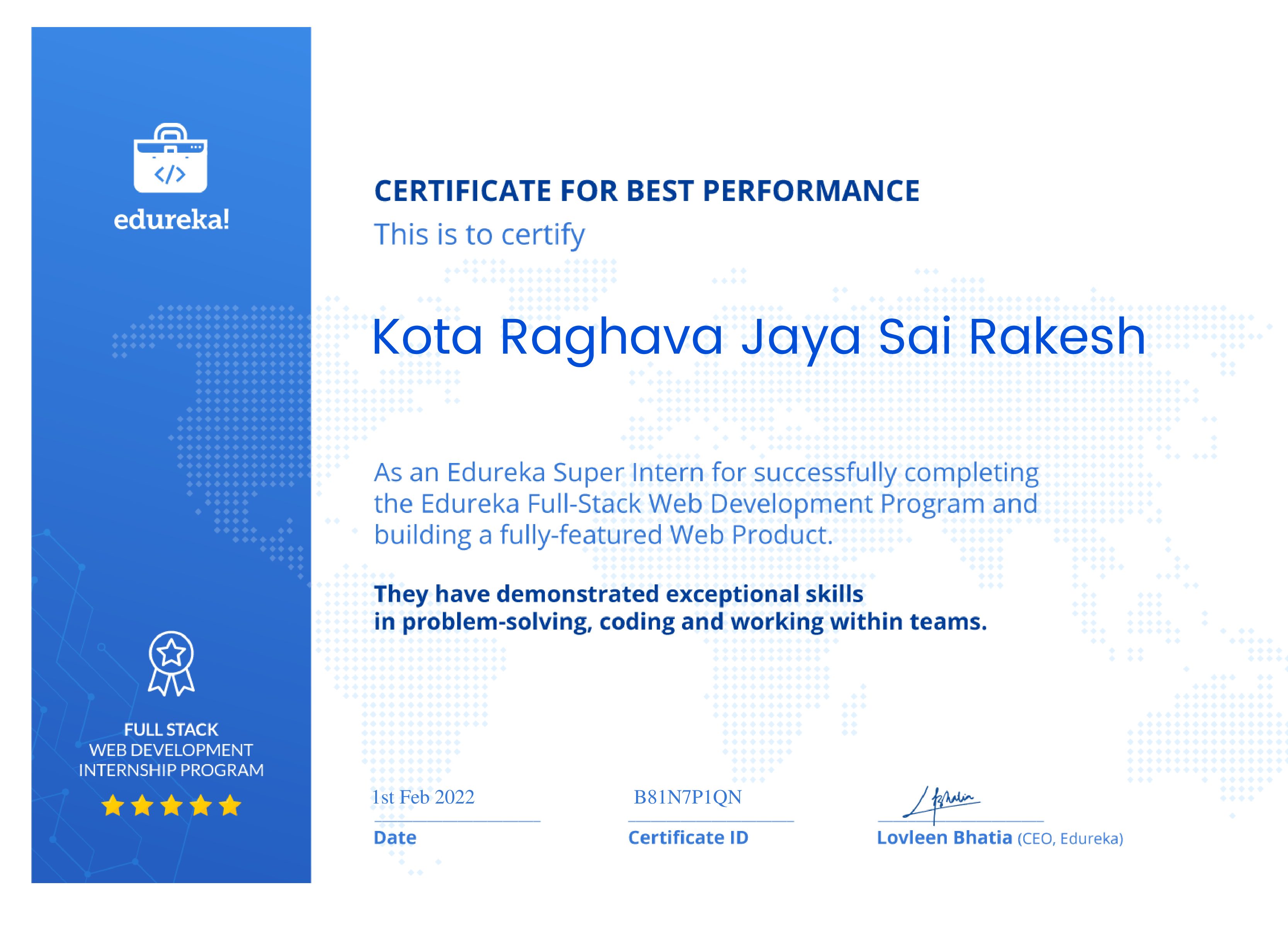 certificate!