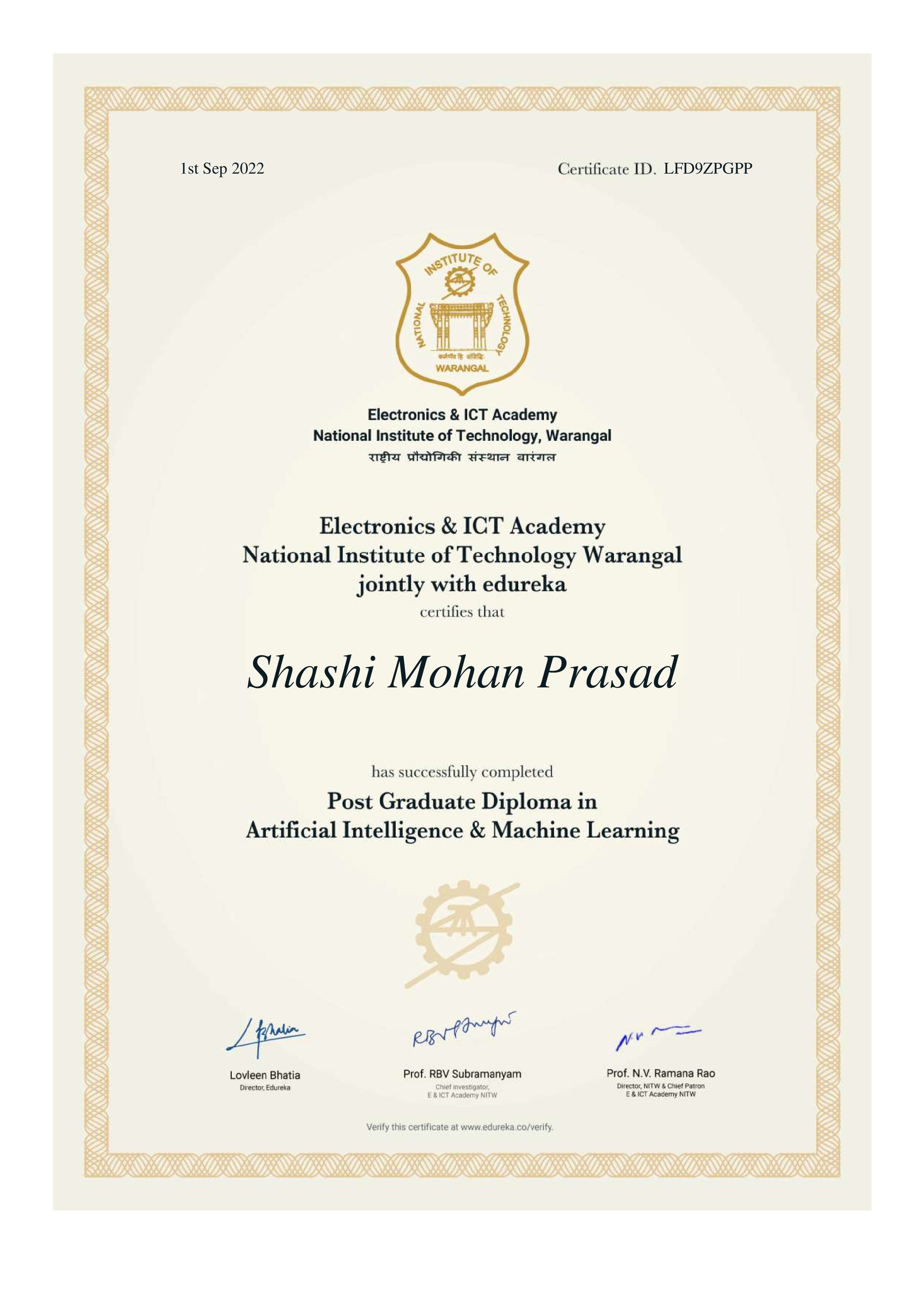 certificate!