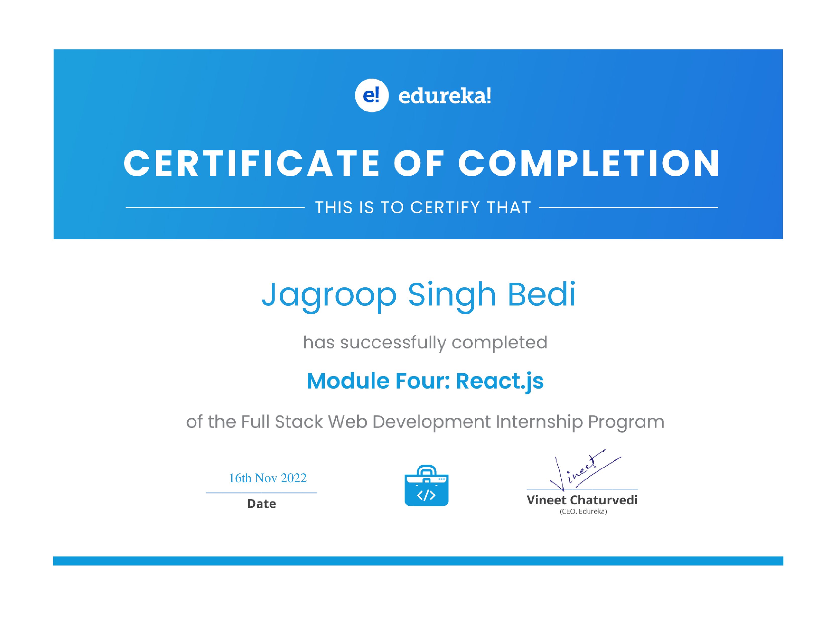 certificate!