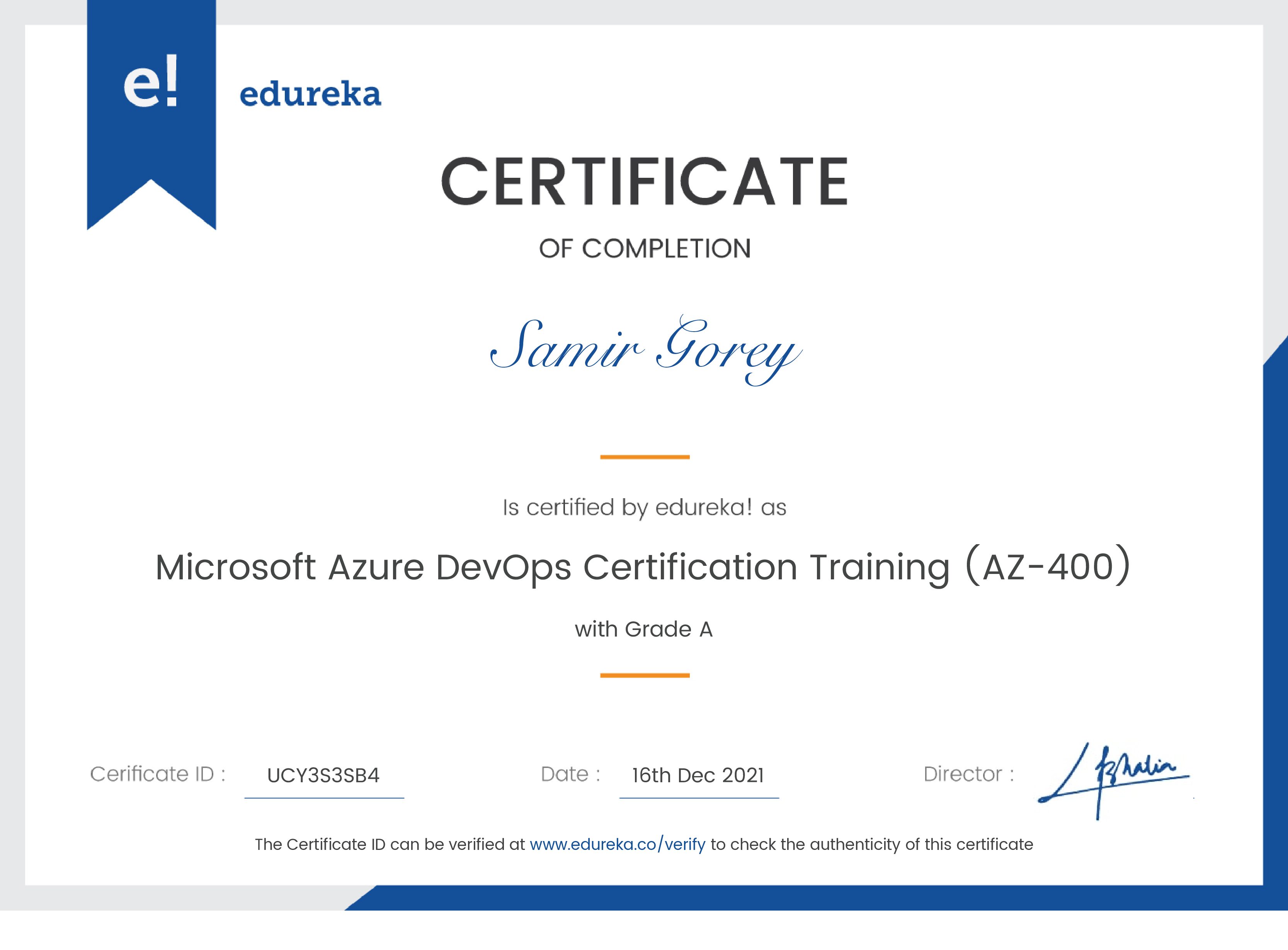 certificate!
