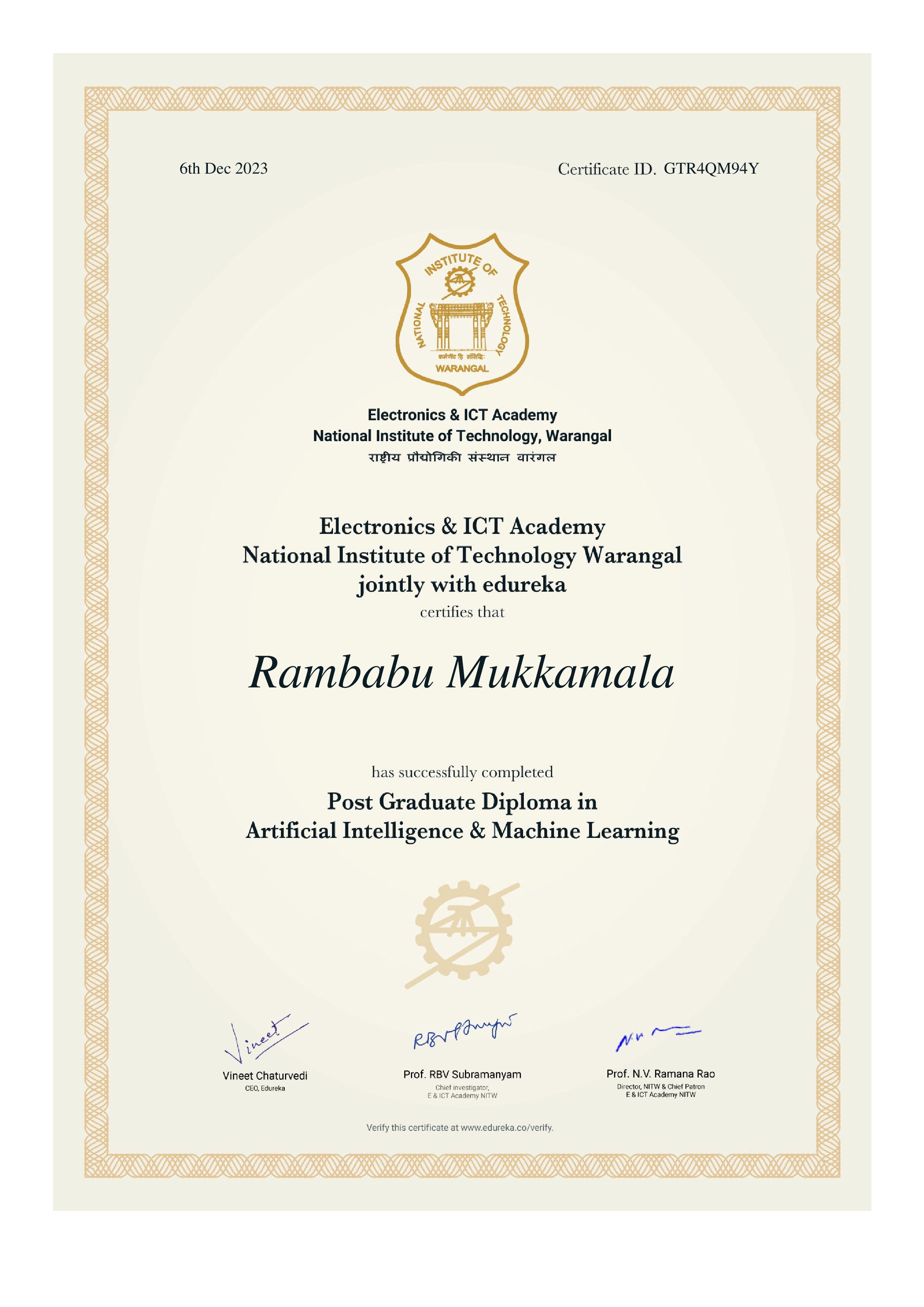 certificate!