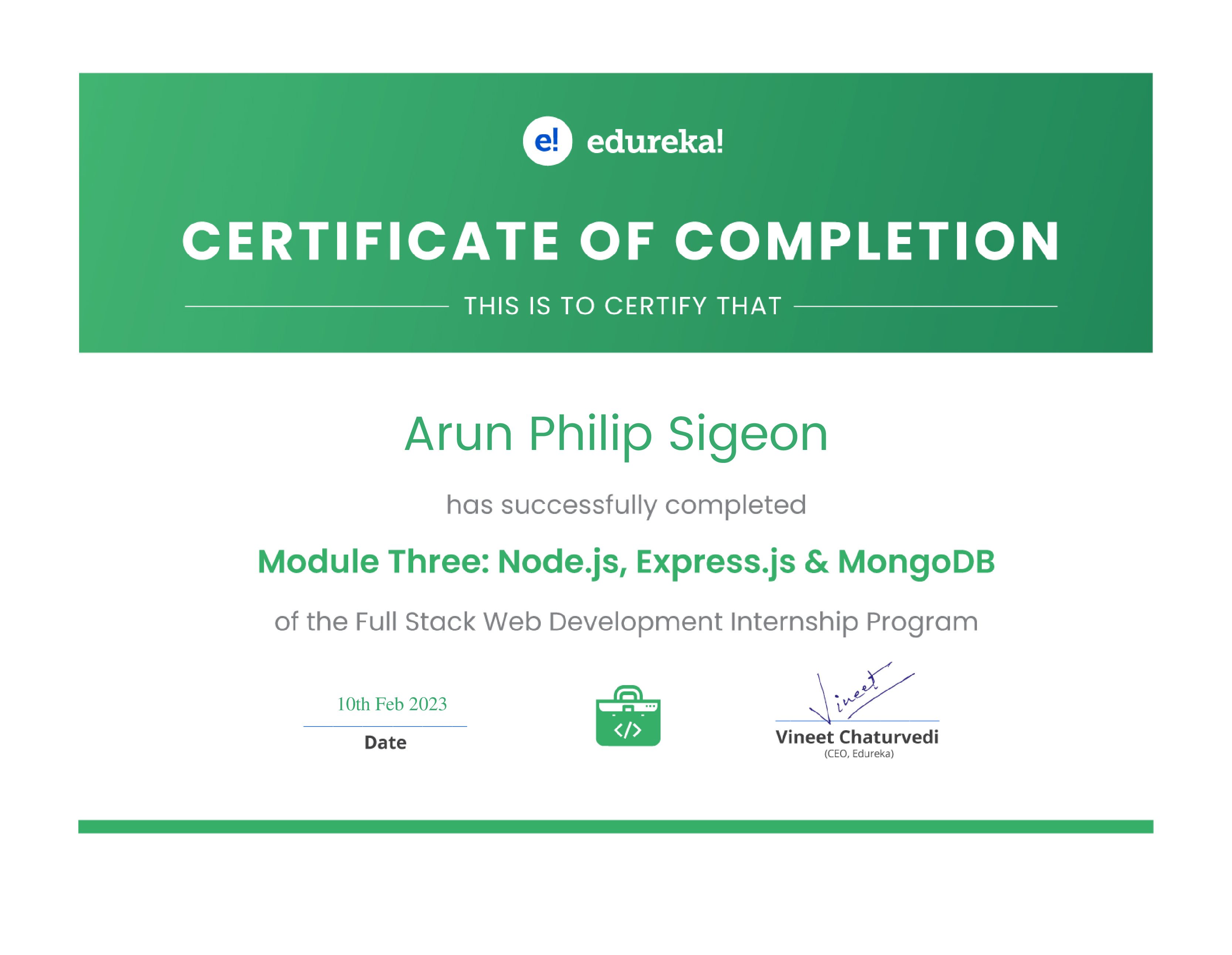 certificate!