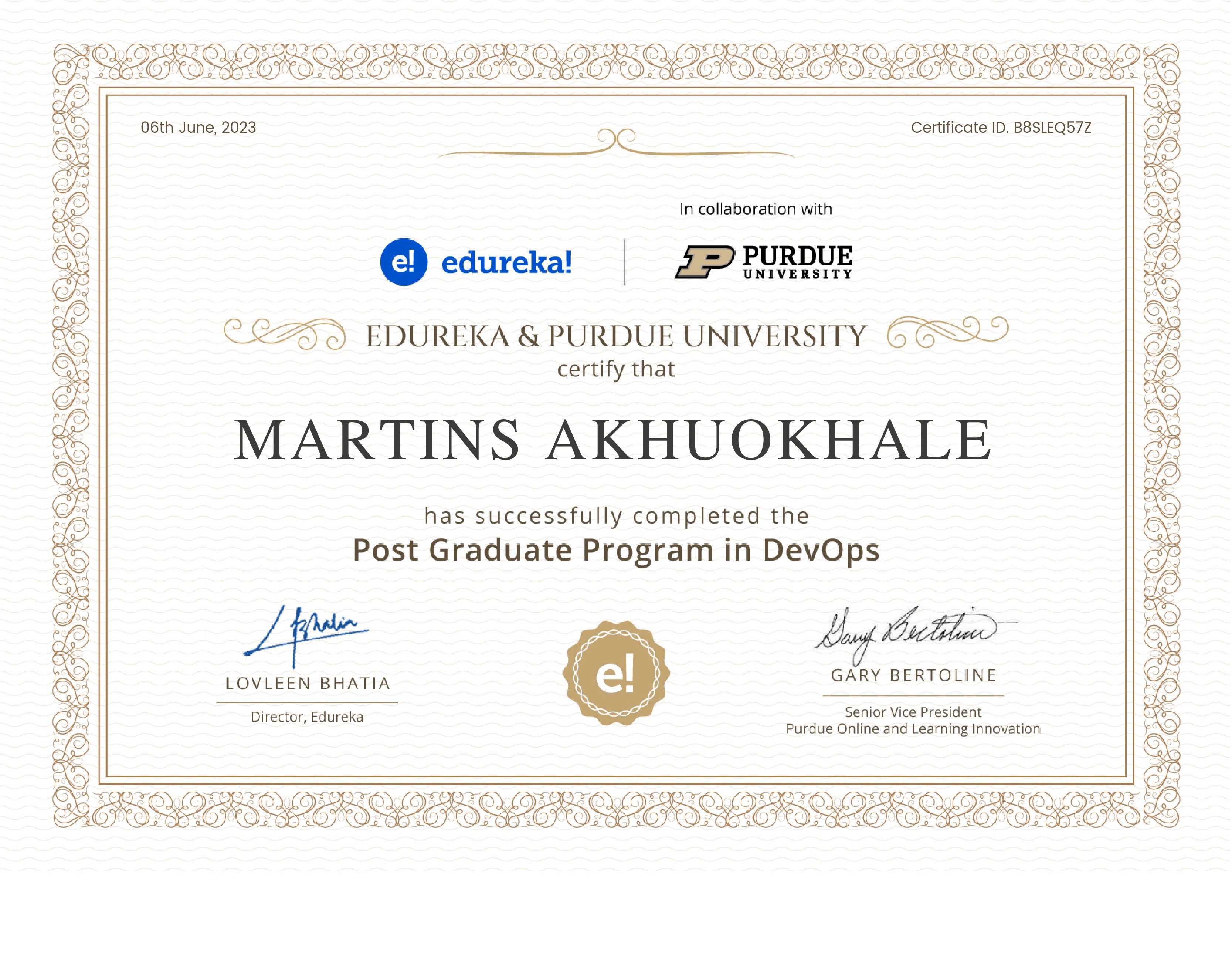 certificate!