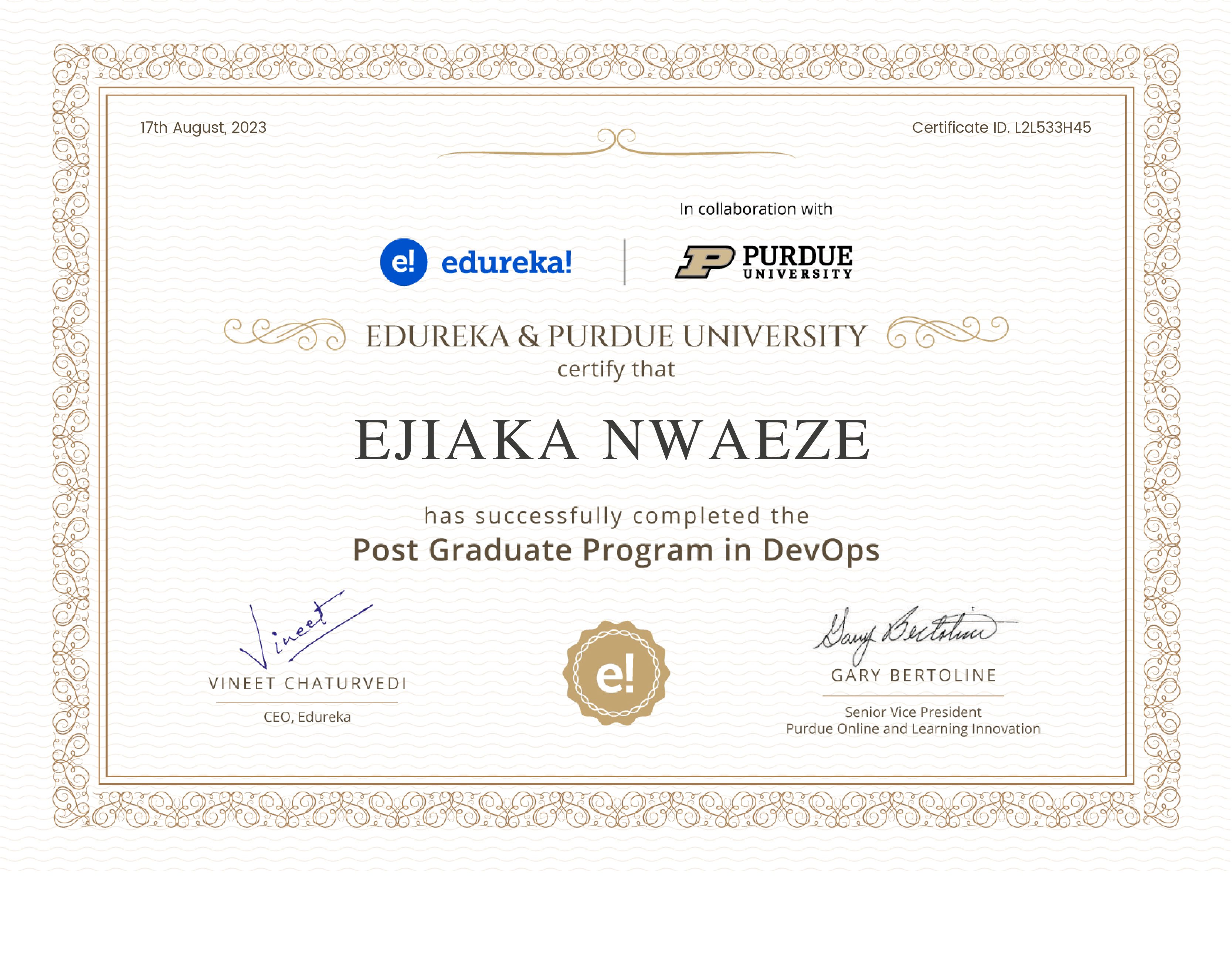 certificate!