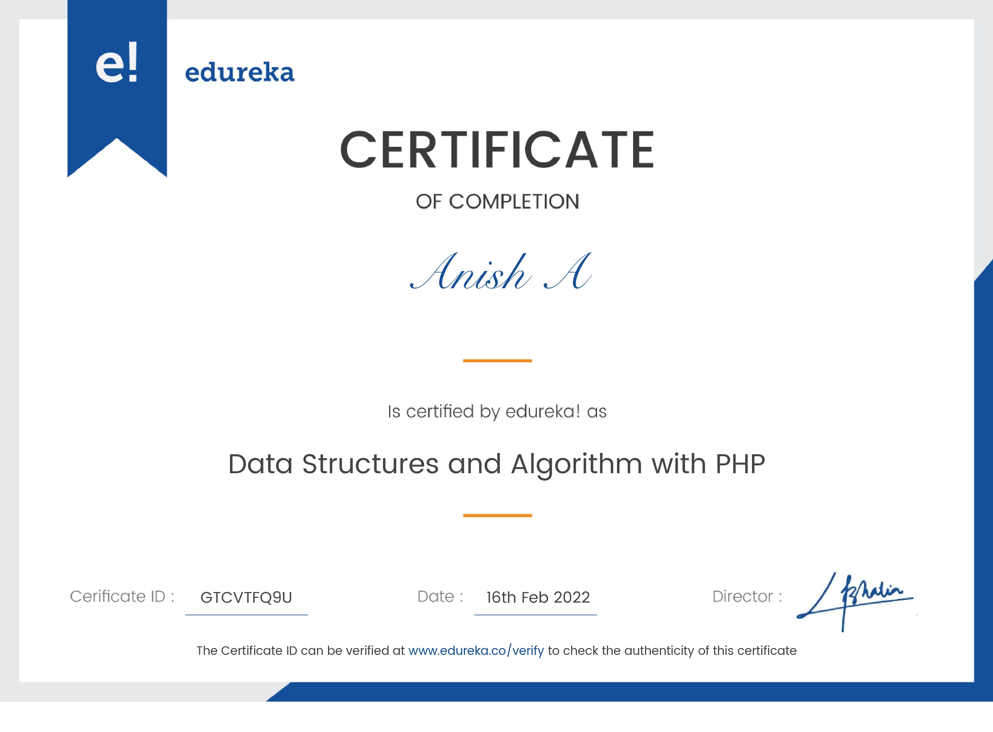 certificate!