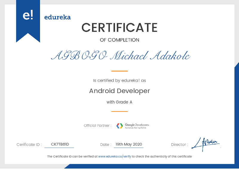 certificate!