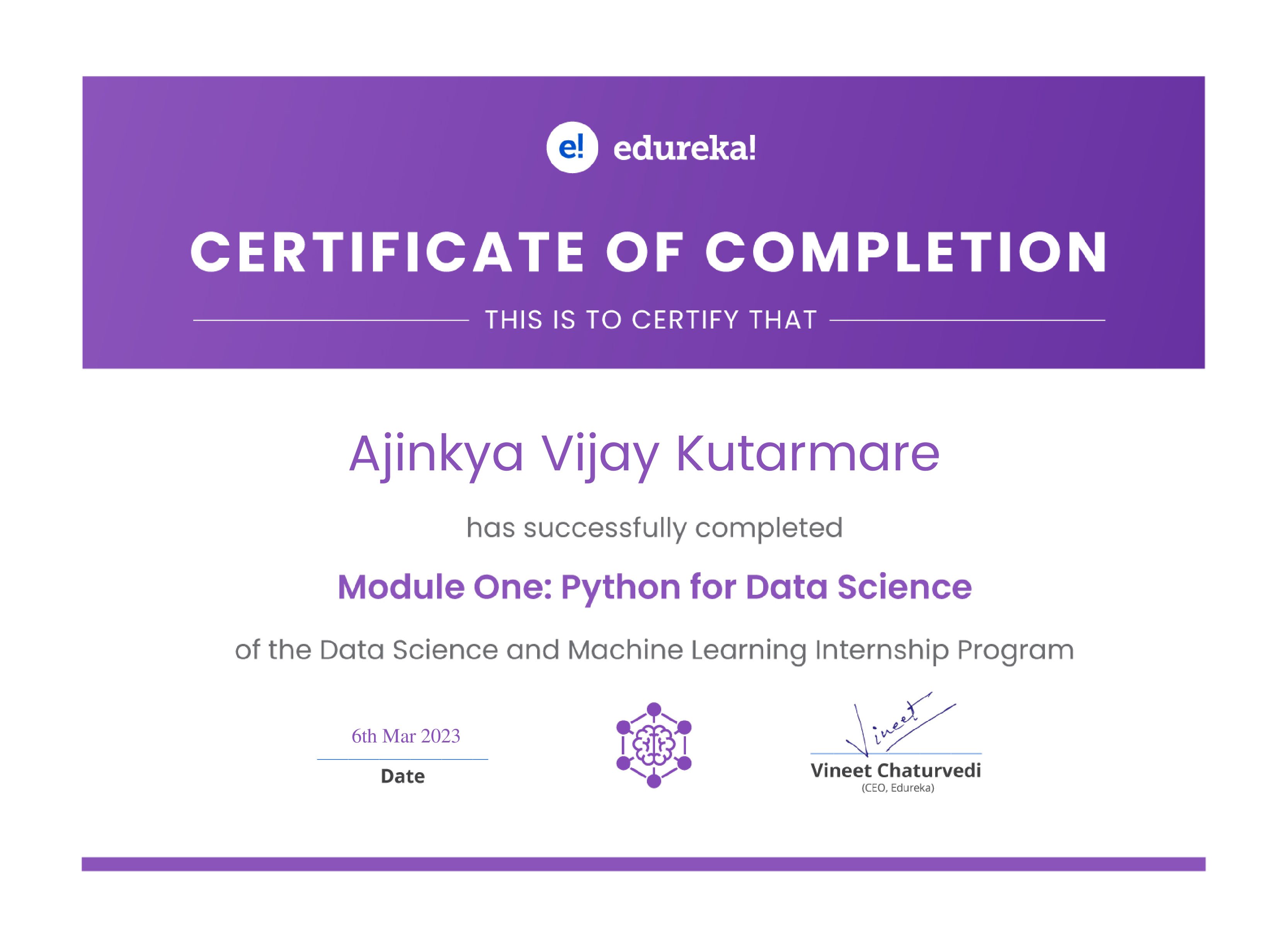 certificate!