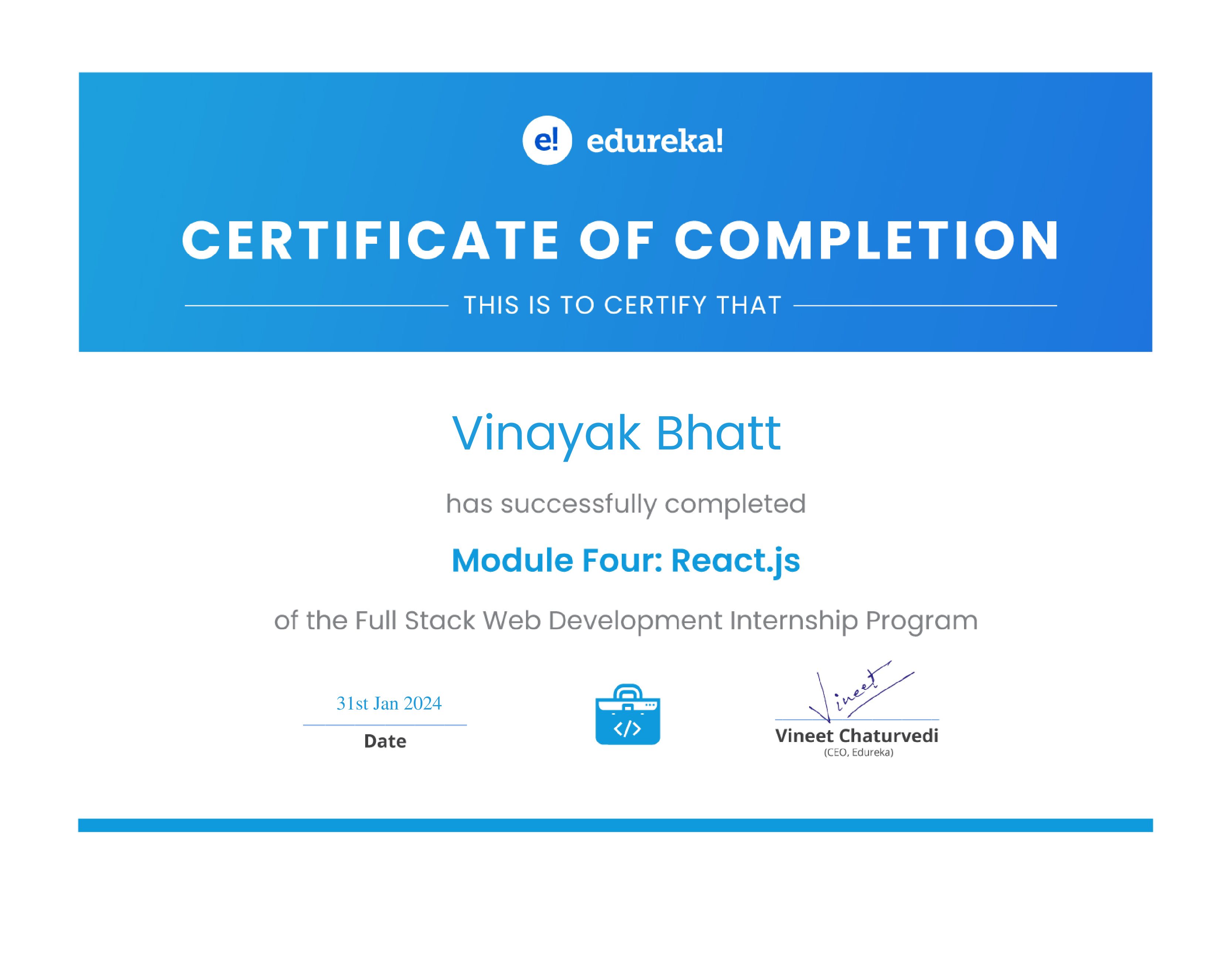 certificate!