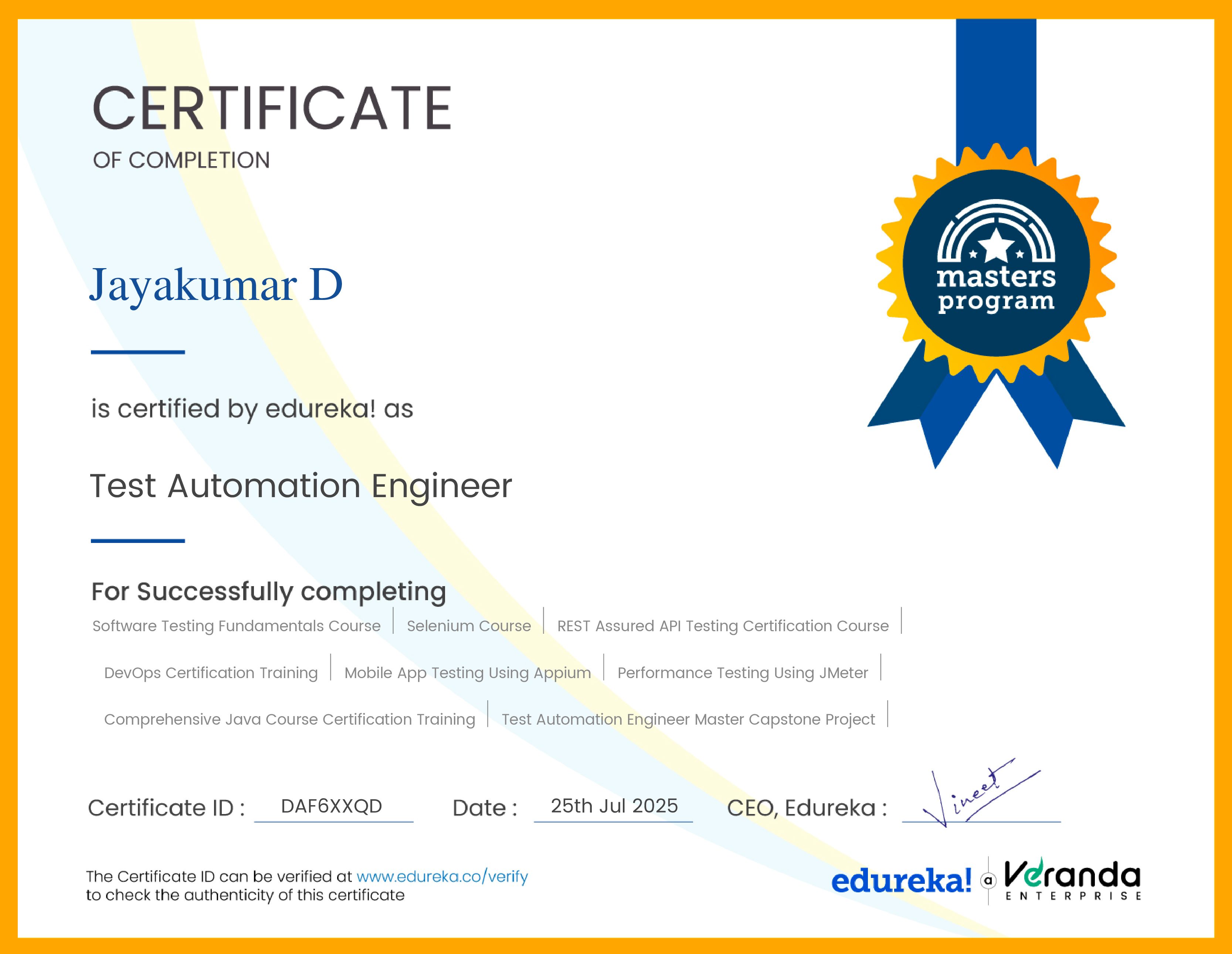 certificate!