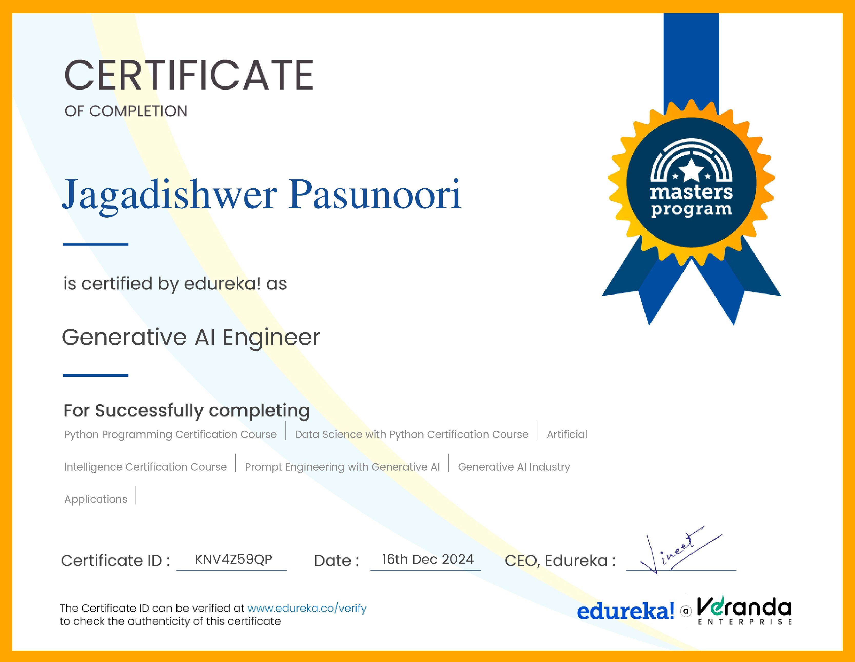 certificate!