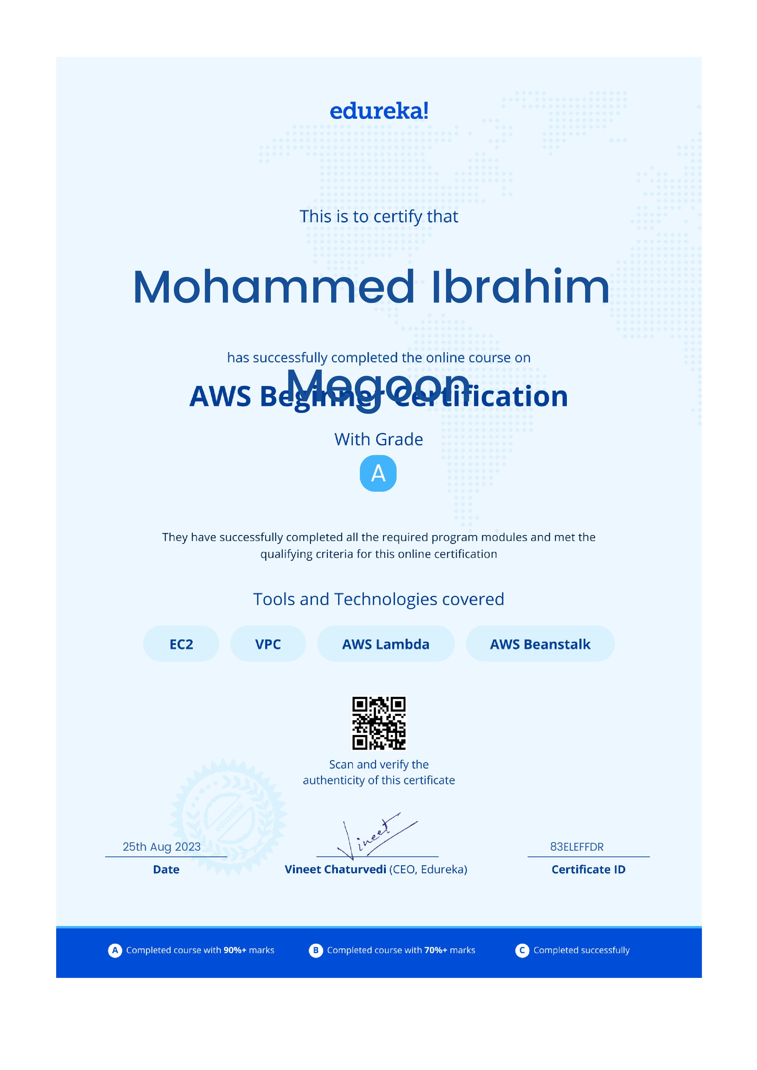 certificate!