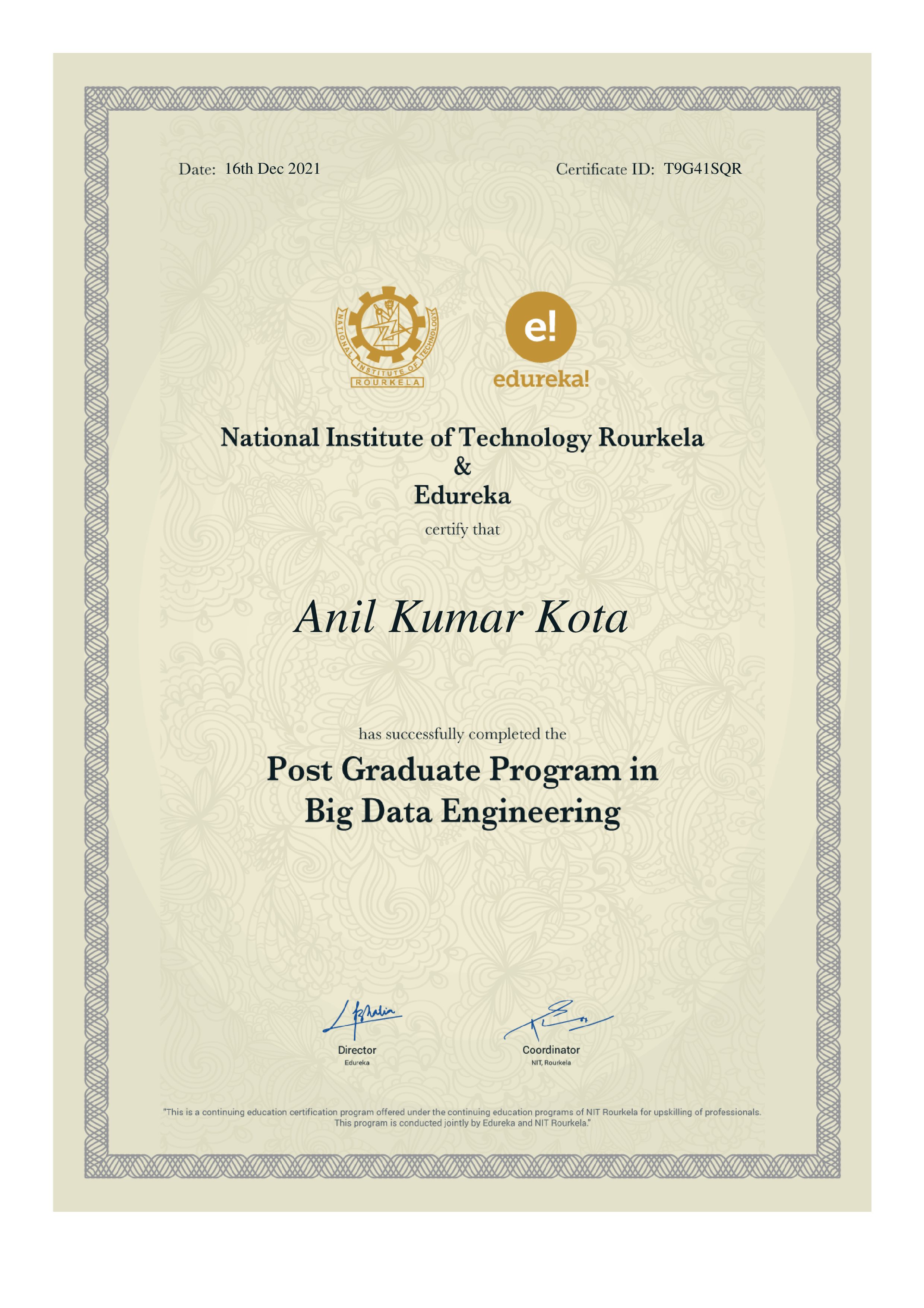 certificate!