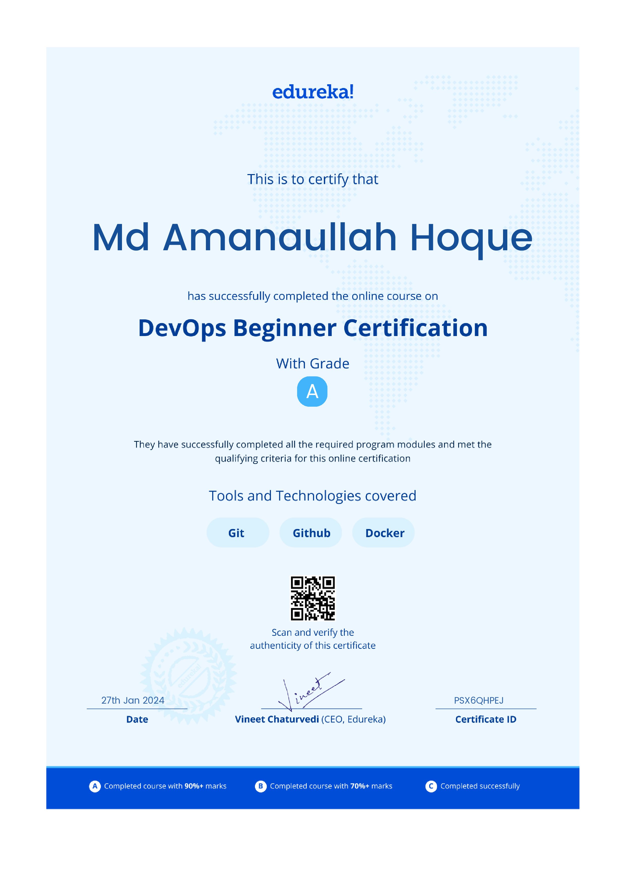 certificate!