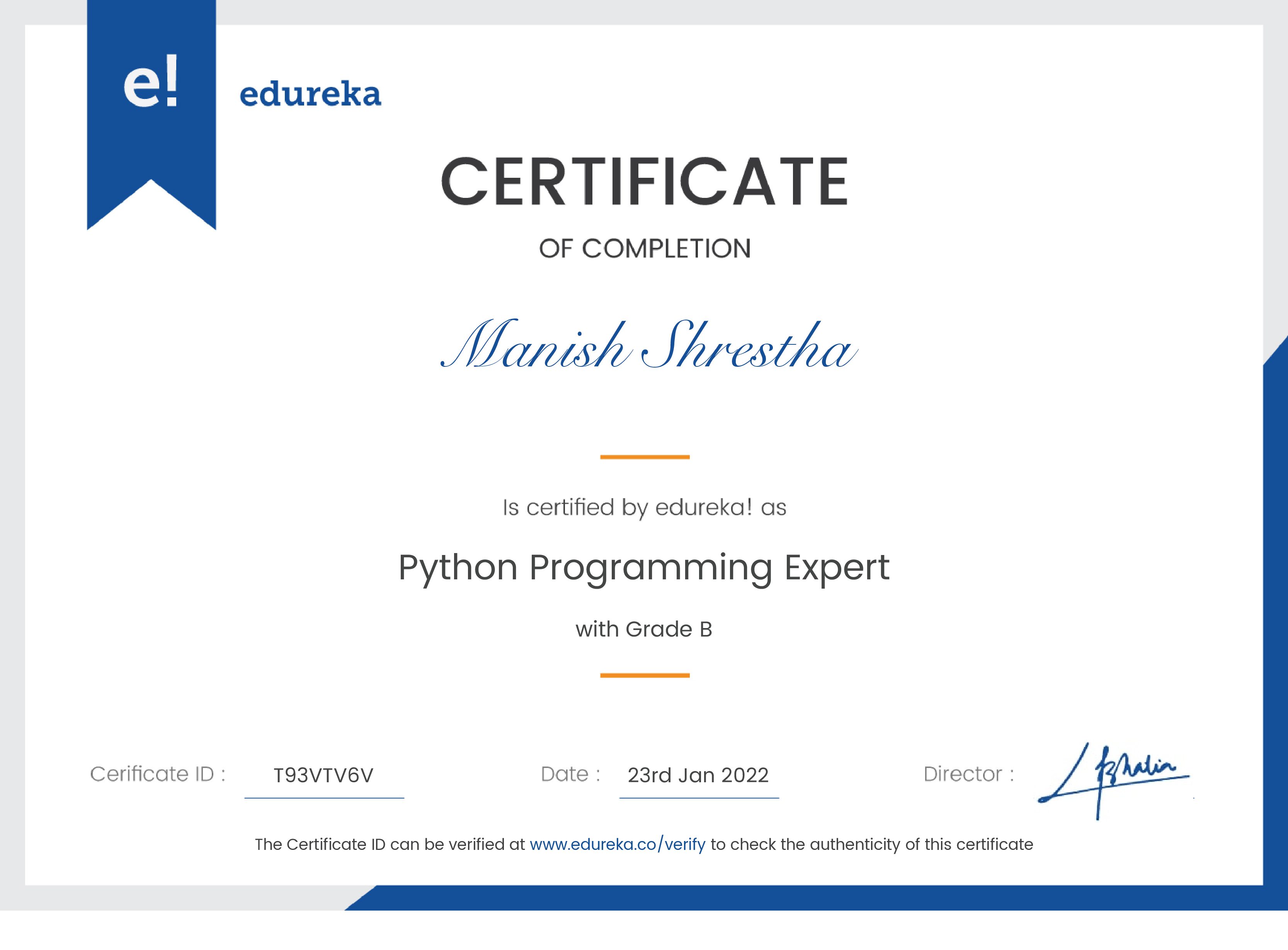 certificate!