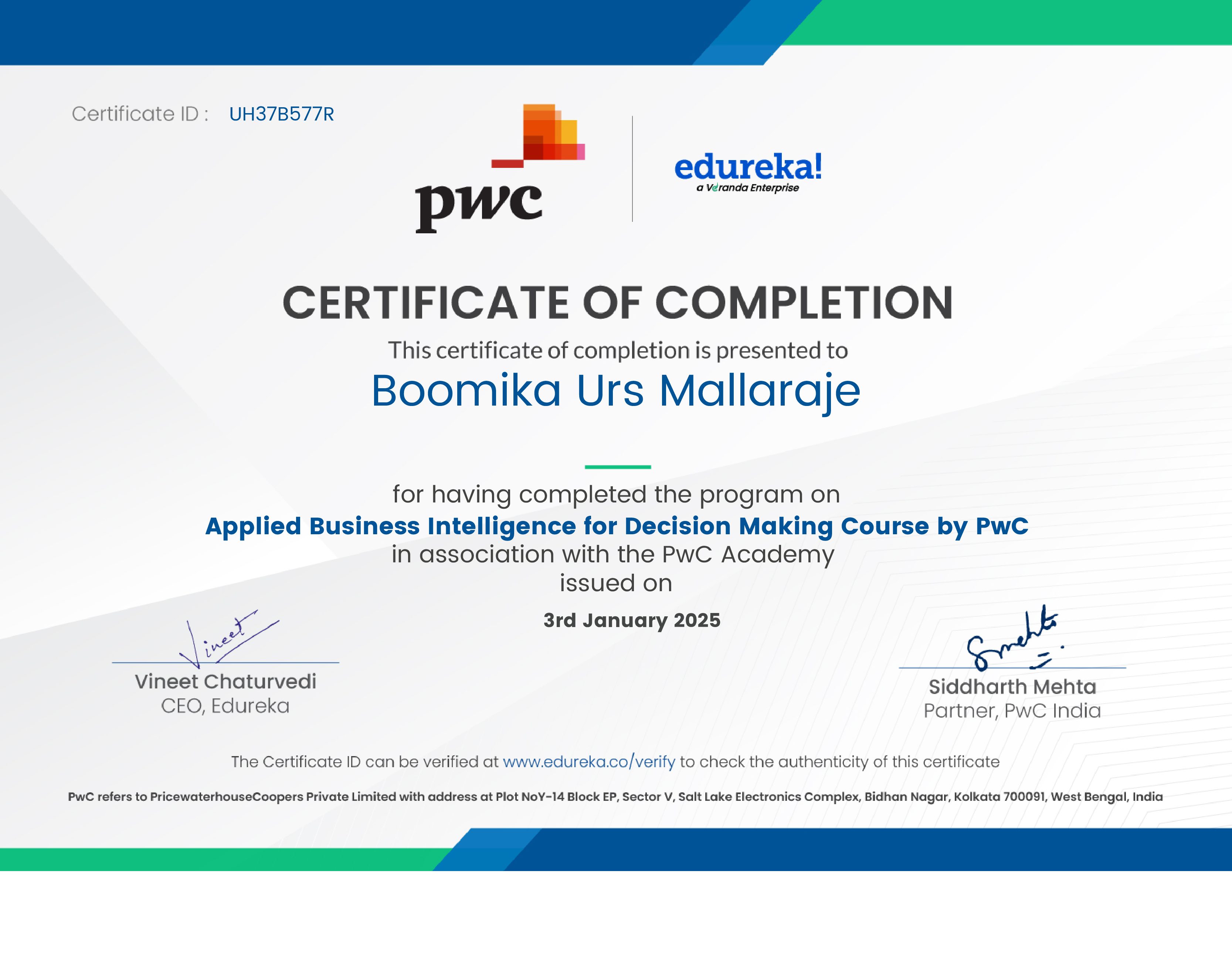 certificate!