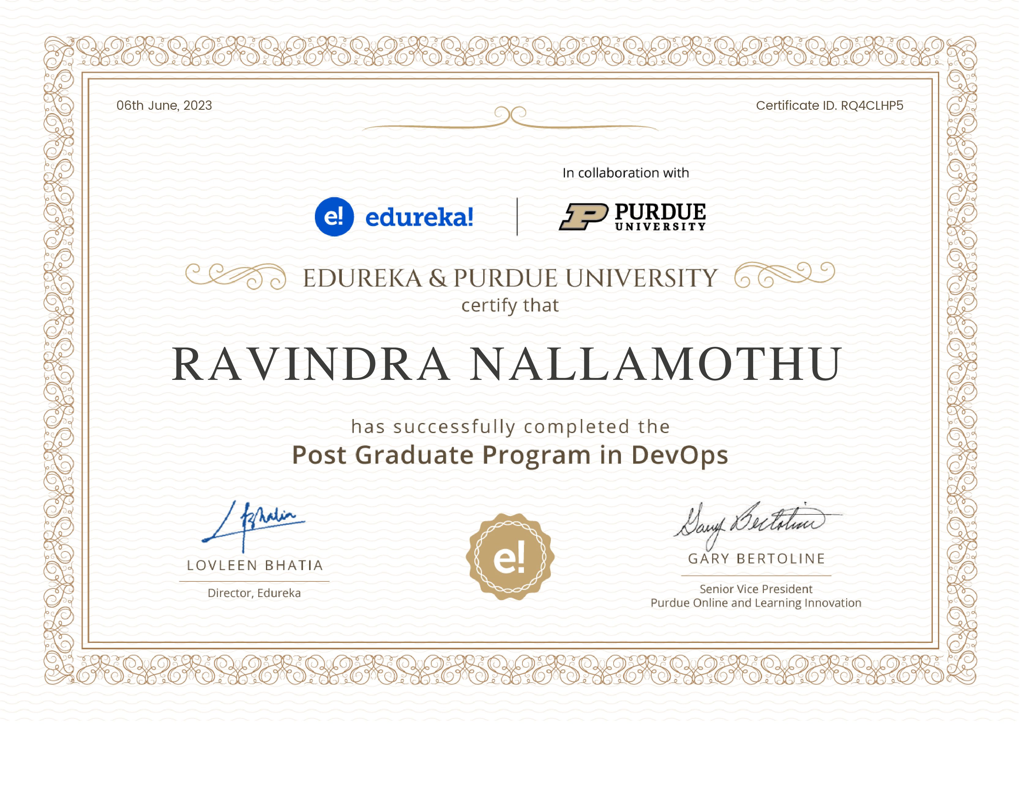 certificate!