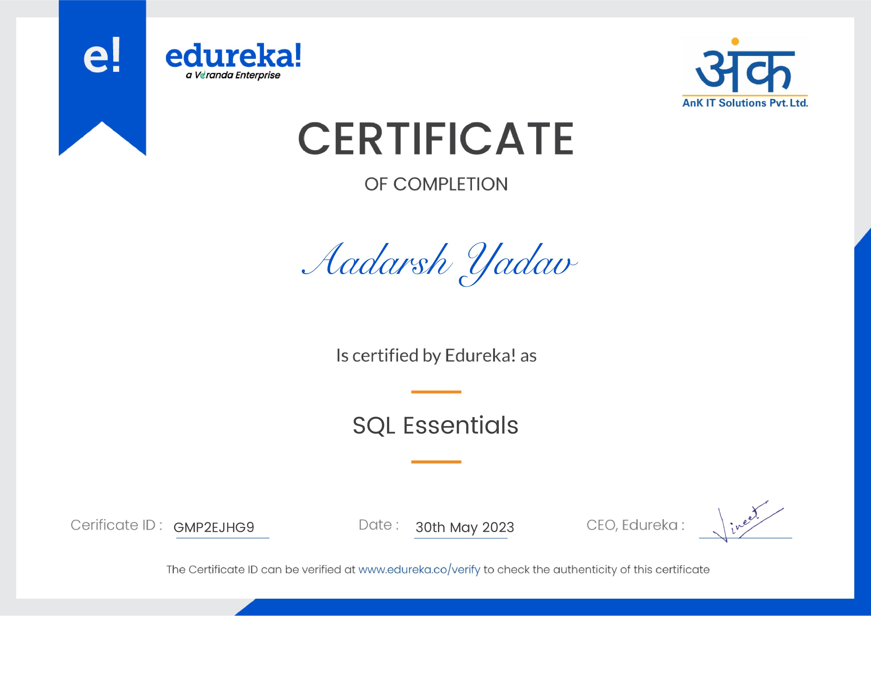 certificate!