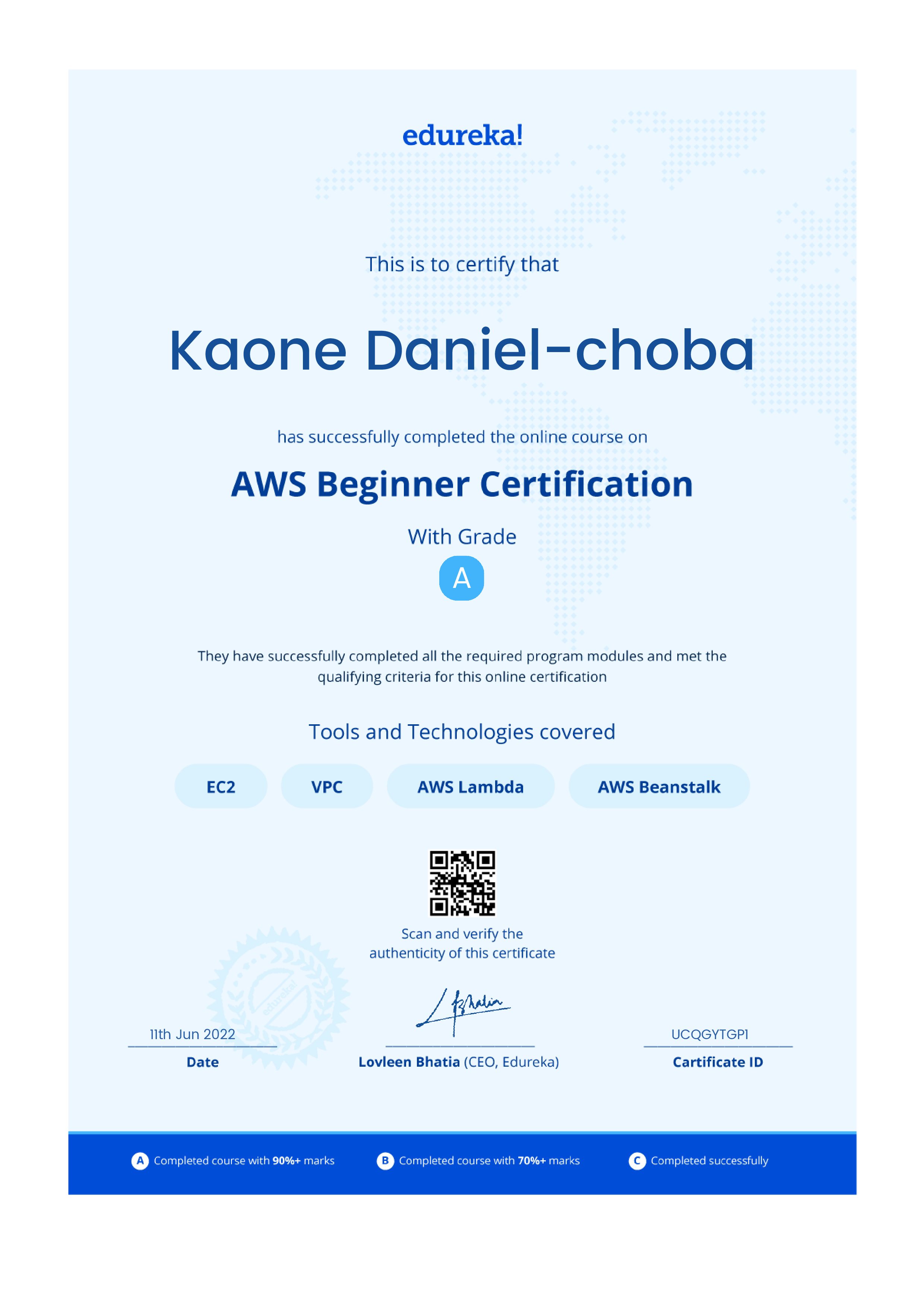 certificate!