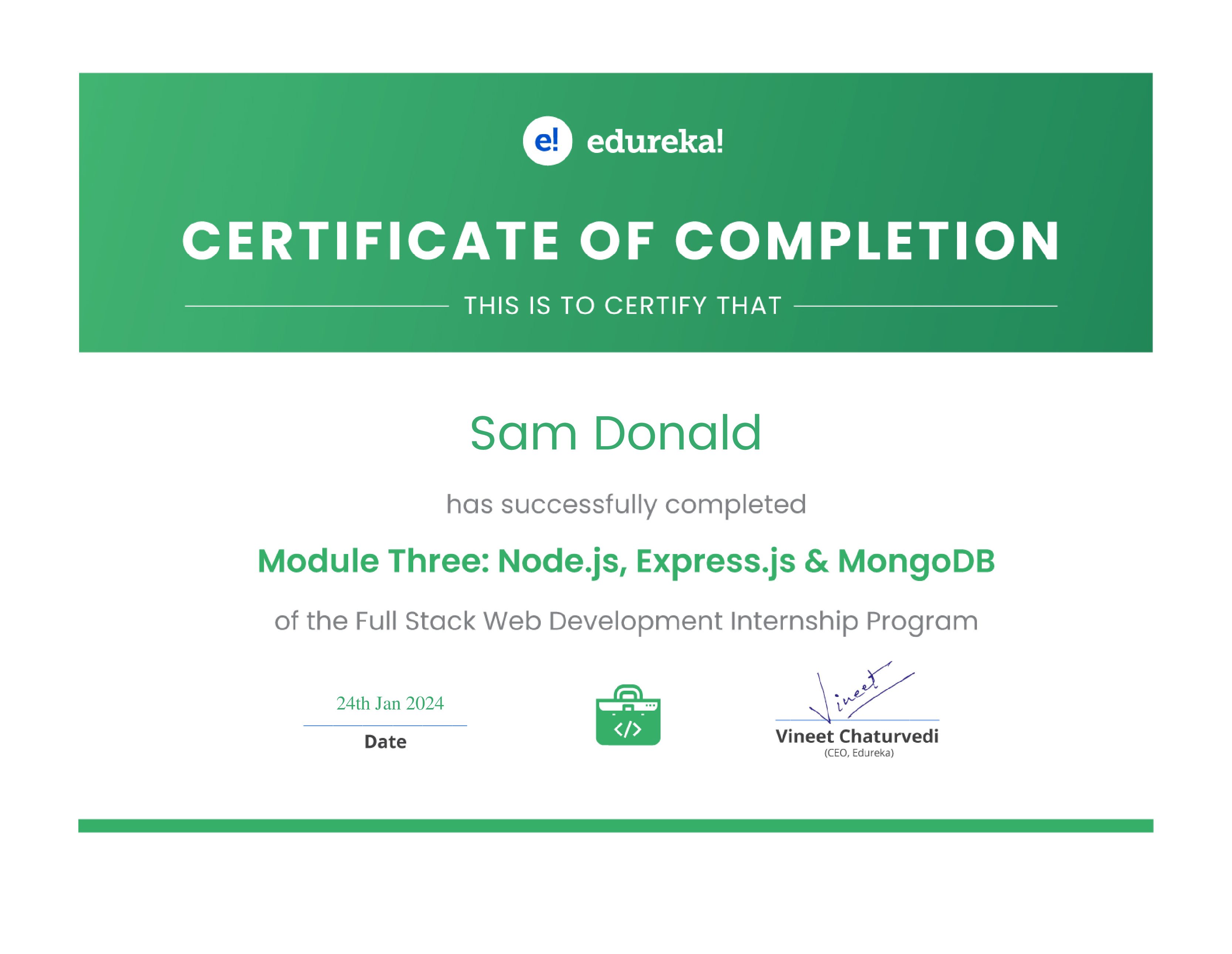 certificate!