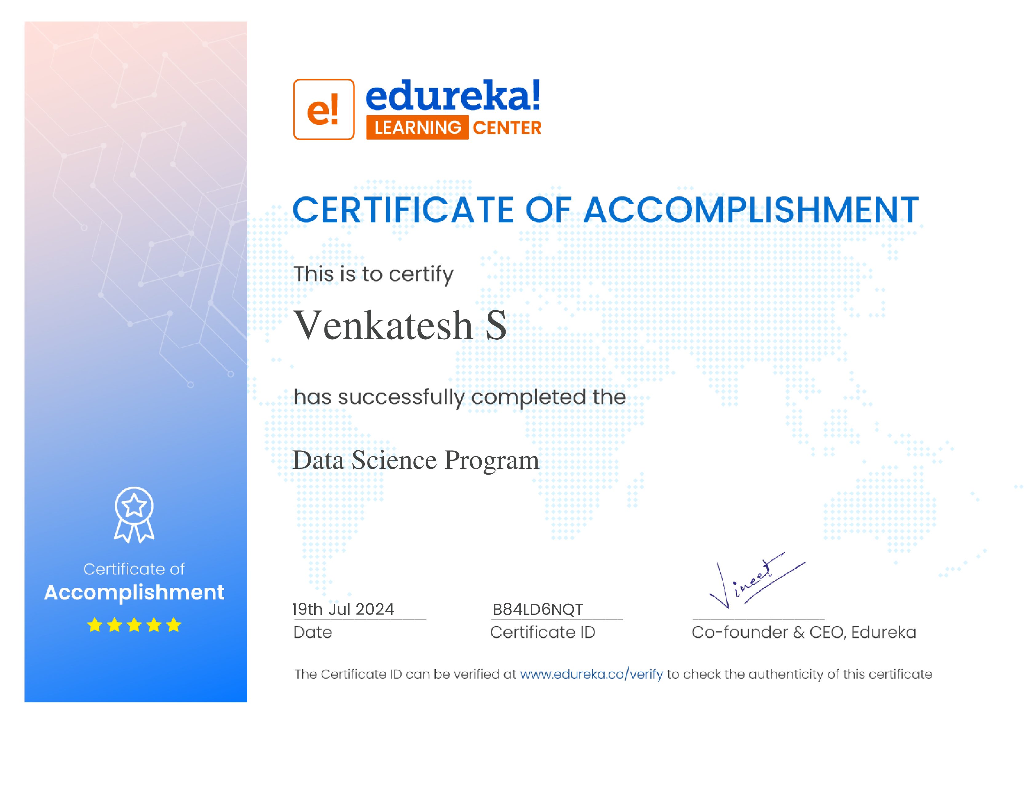 certificate!