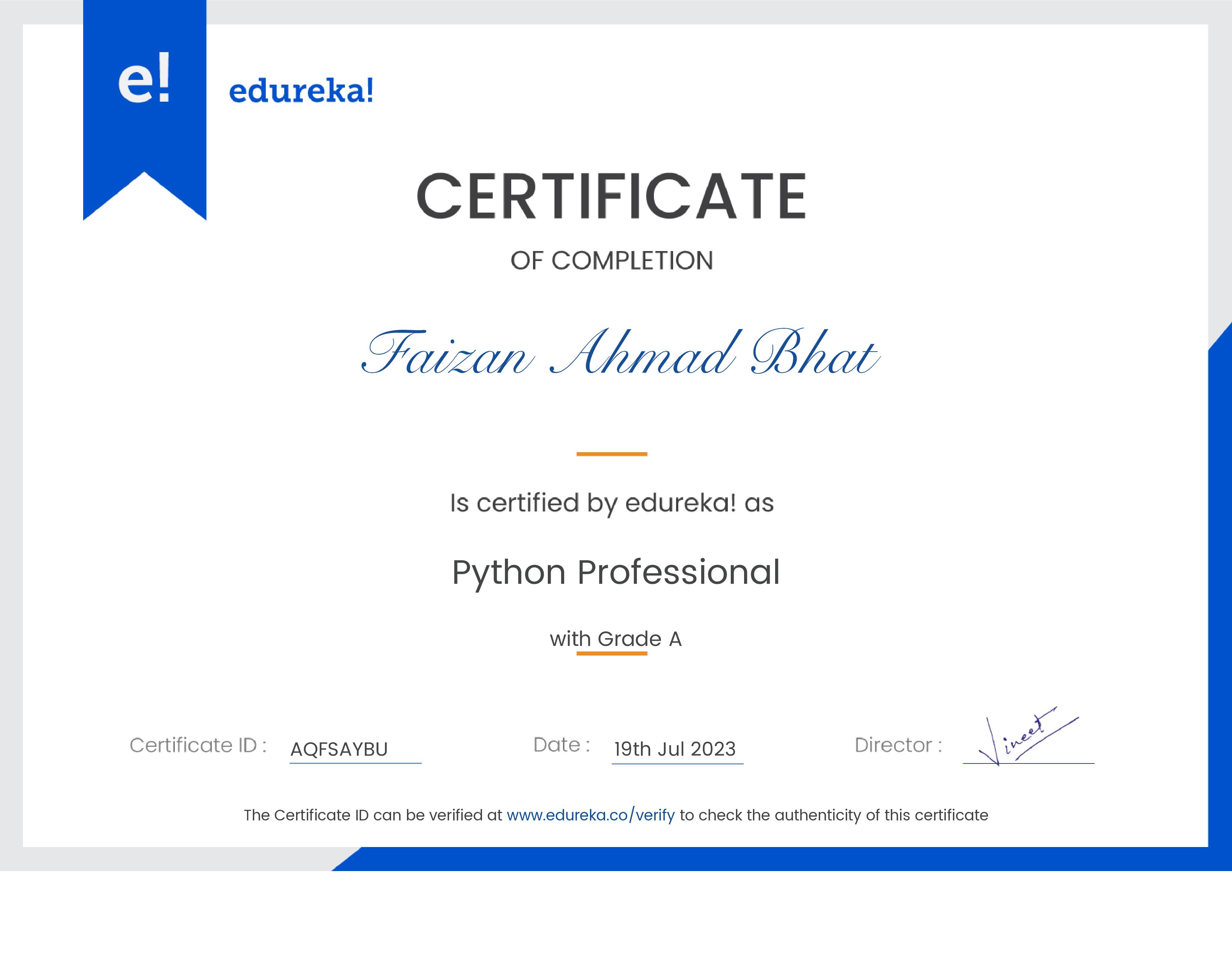 certificate!