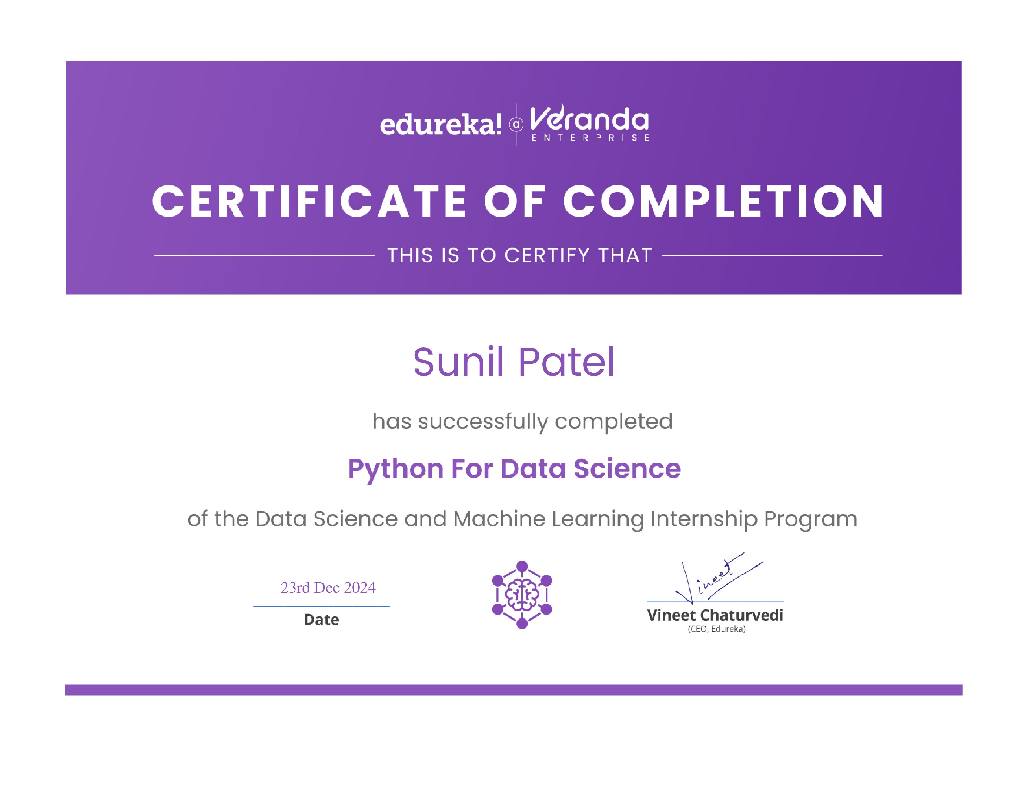 certificate!