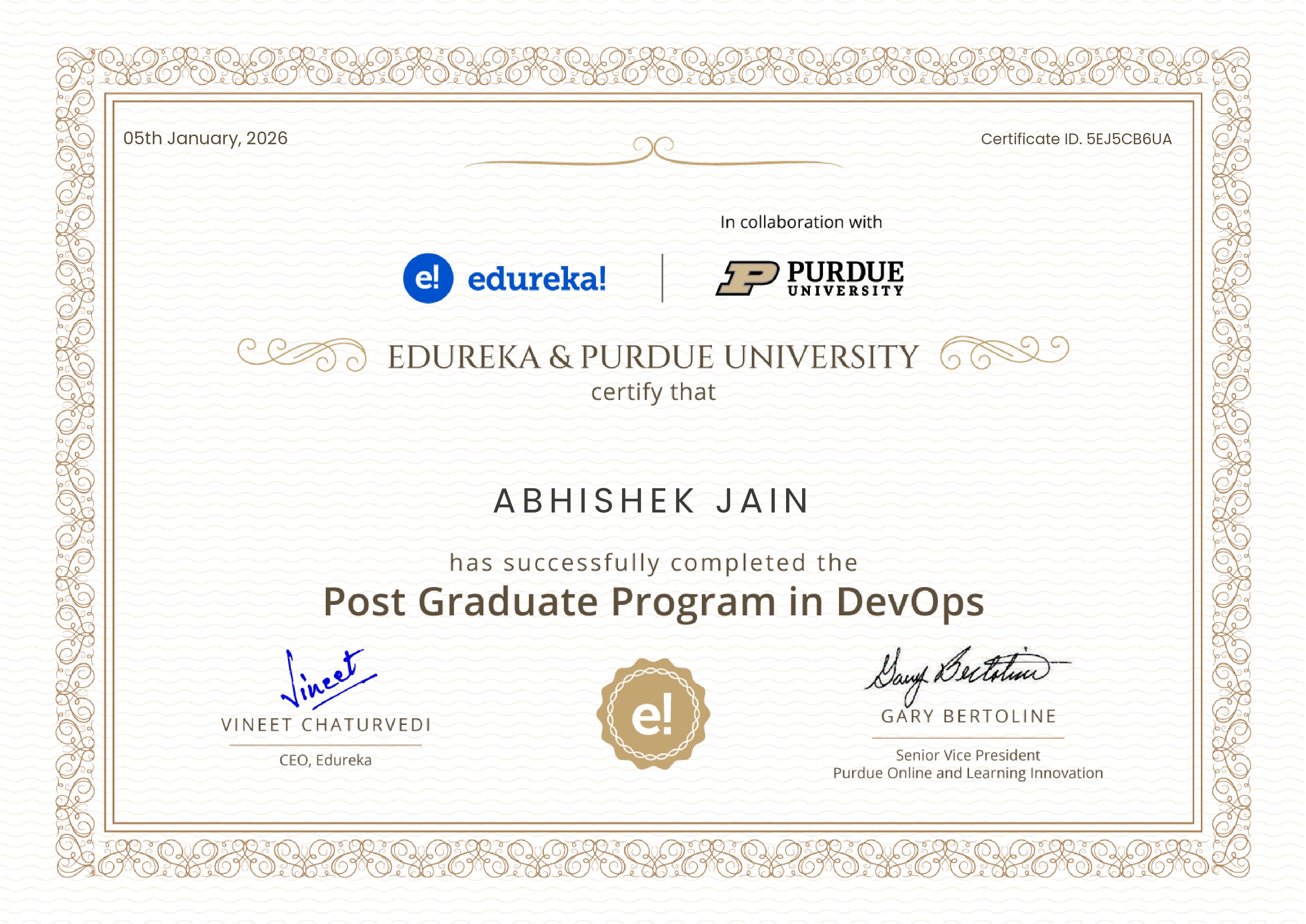 certificate!