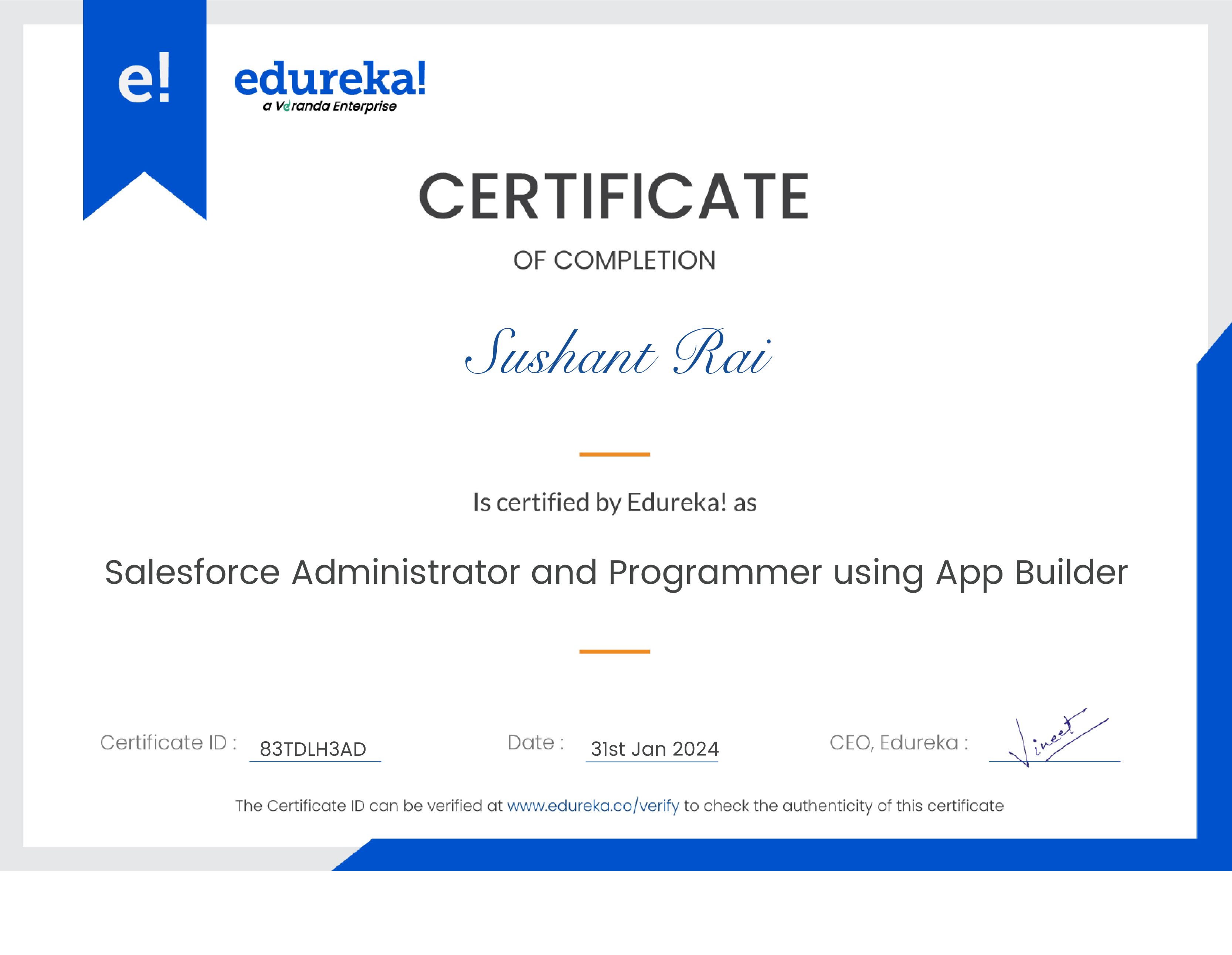 certificate!