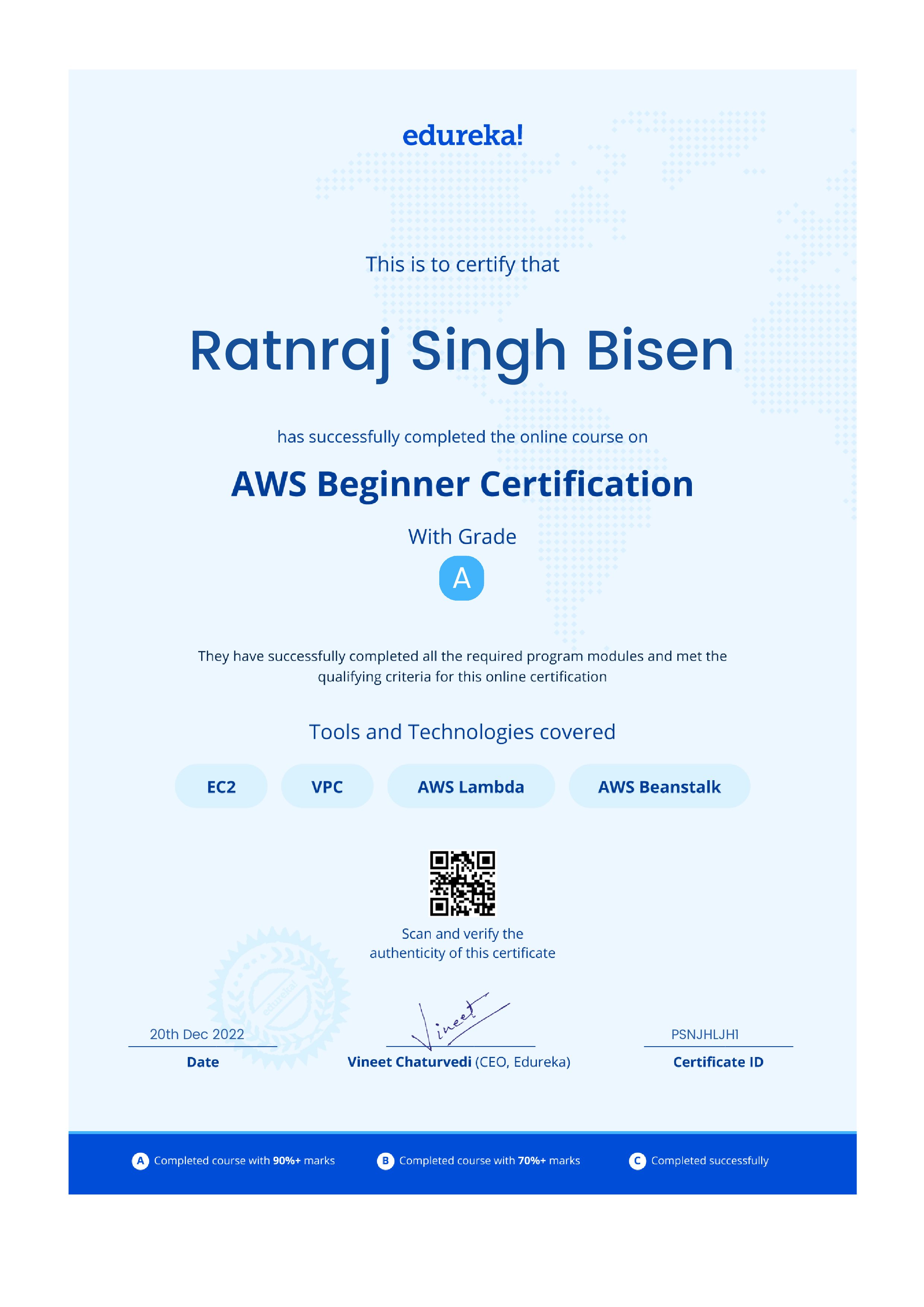 certificate!