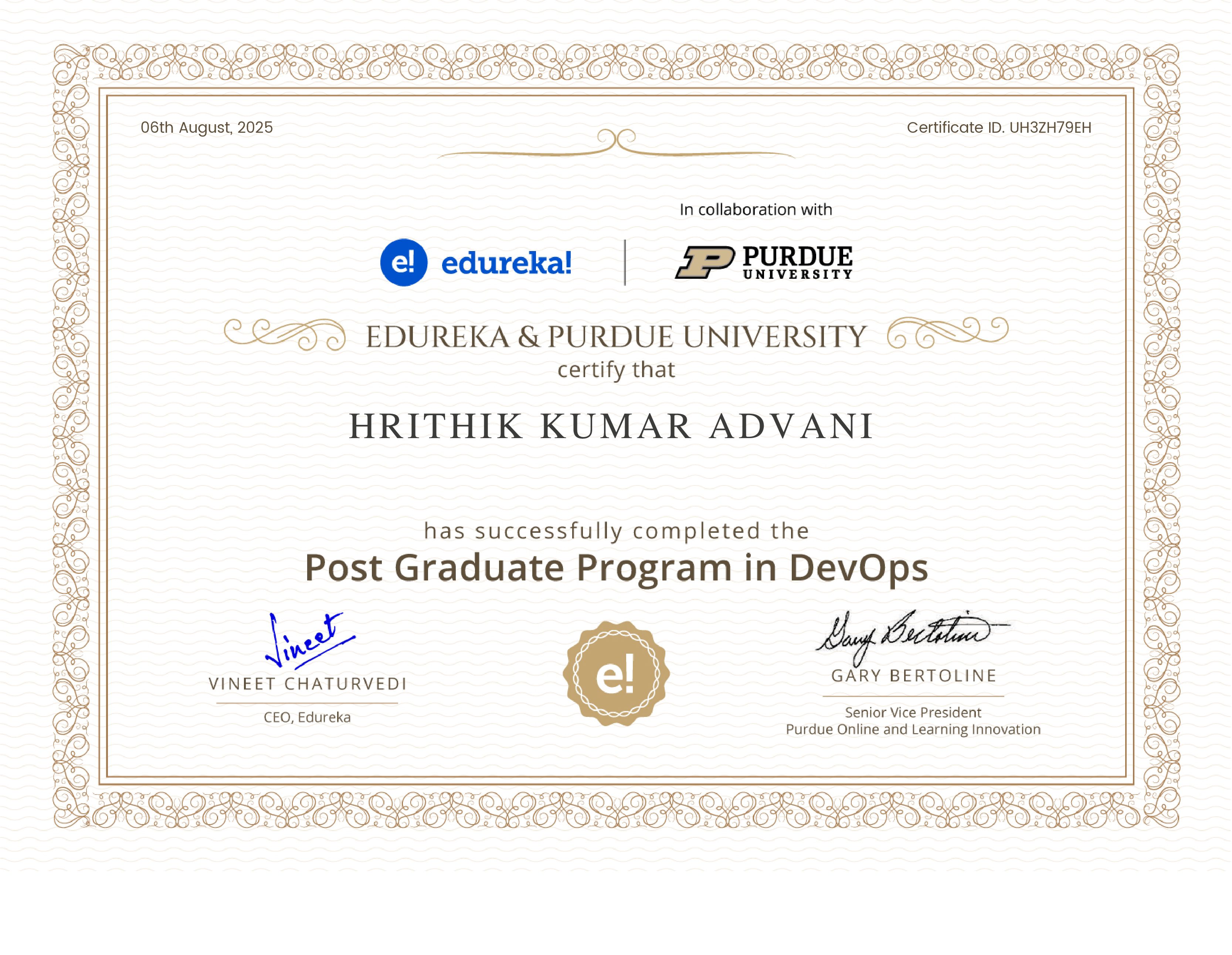 certificate!