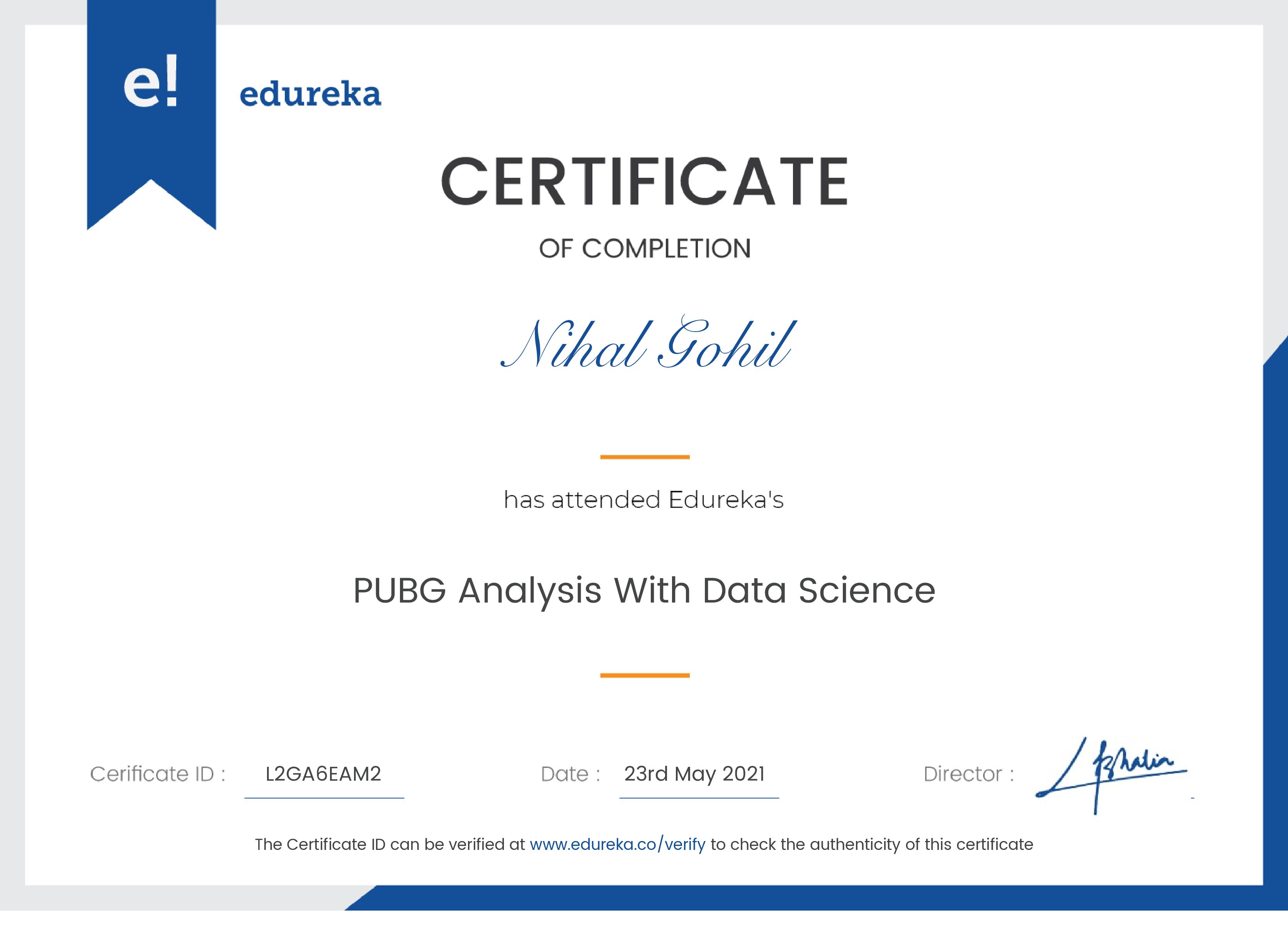 certificate!