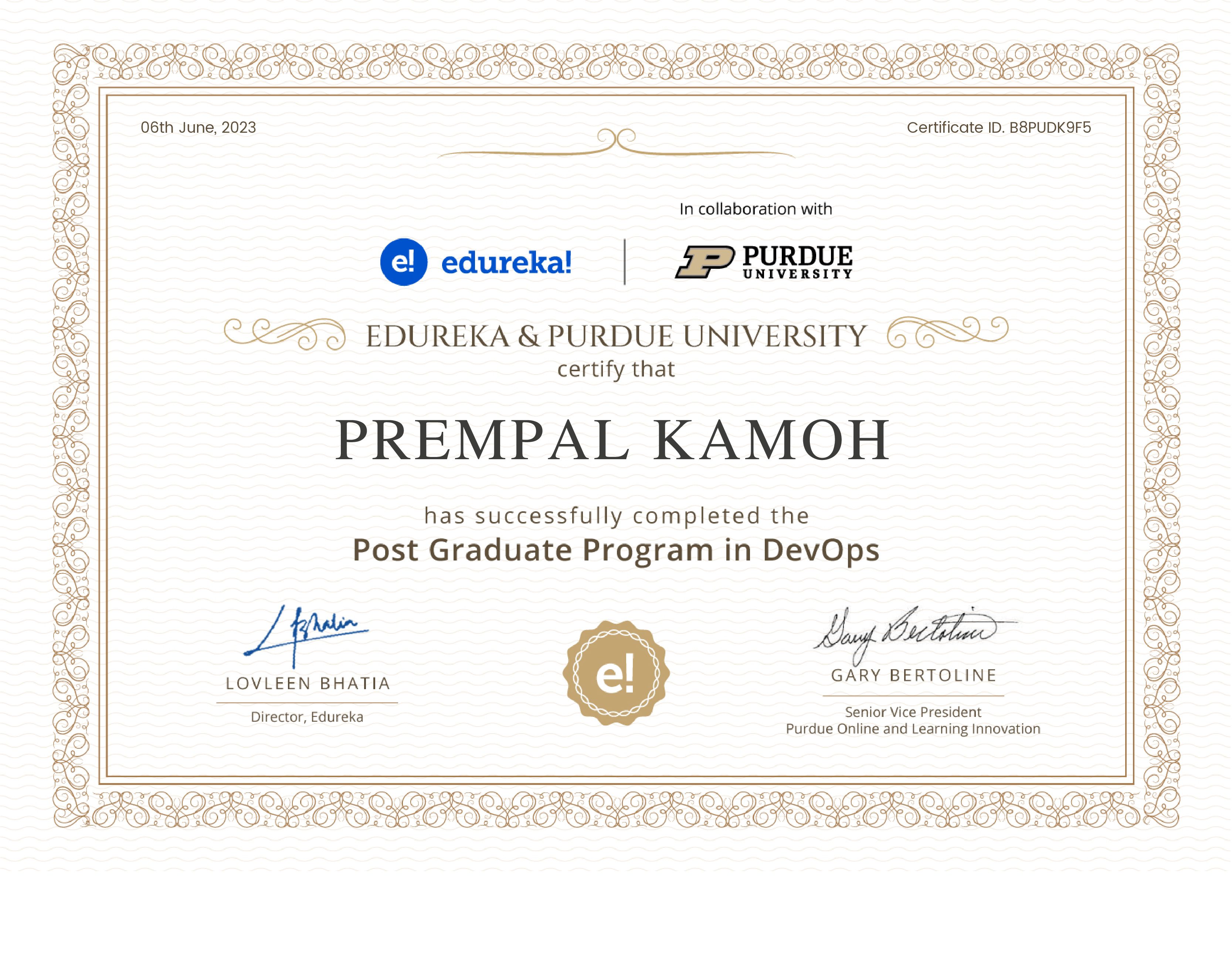 certificate!