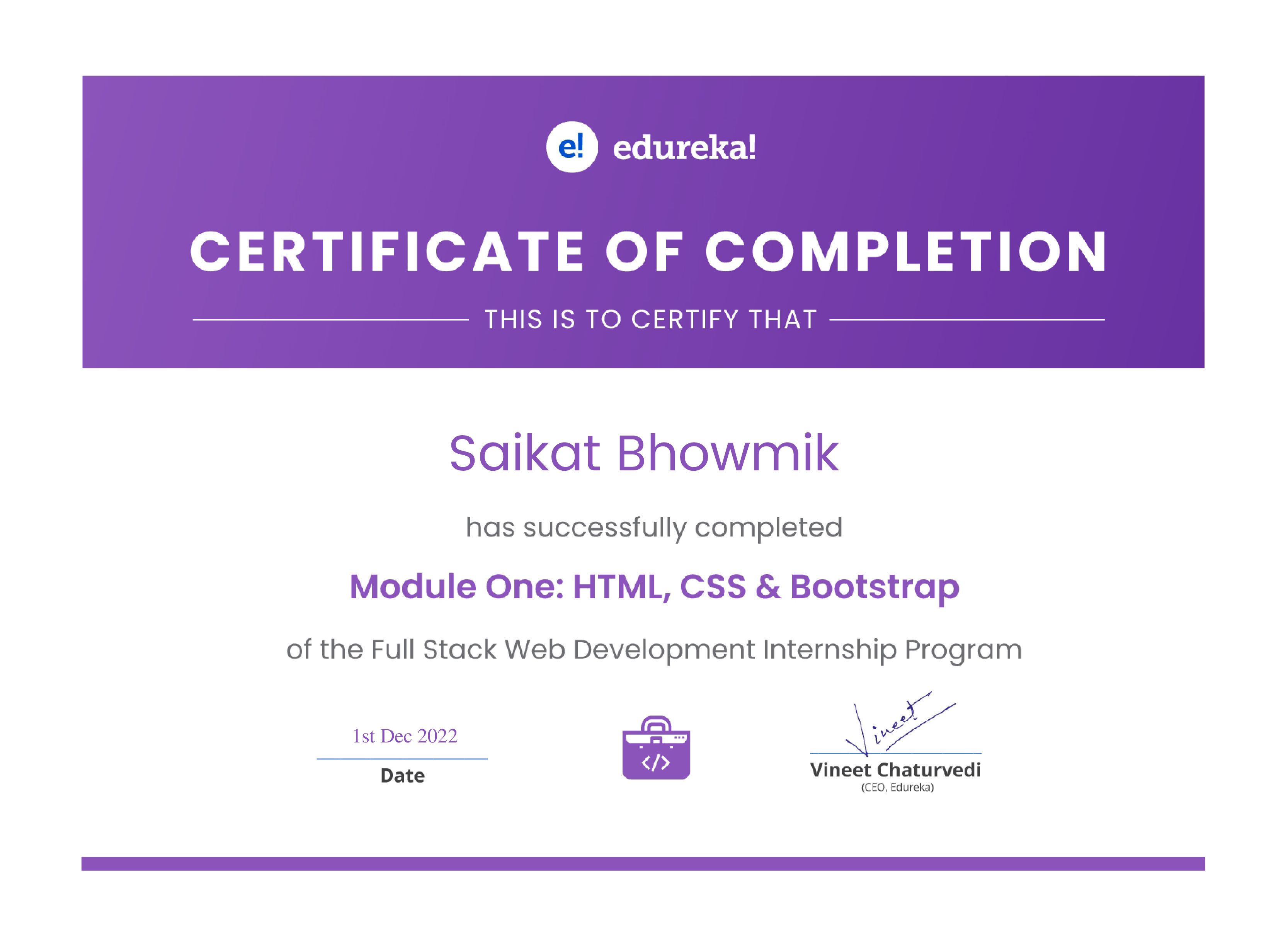 certificate!