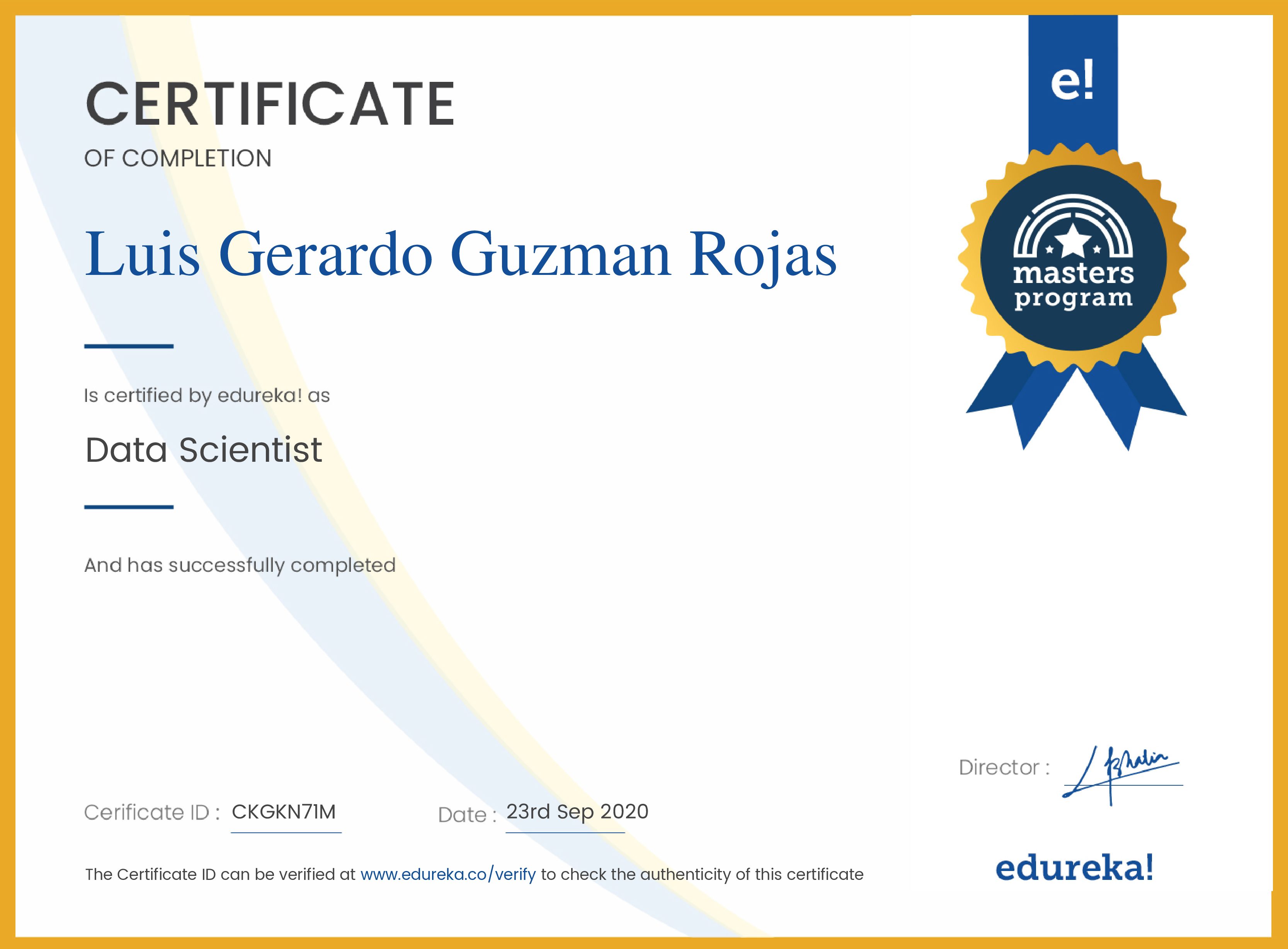 certificate!