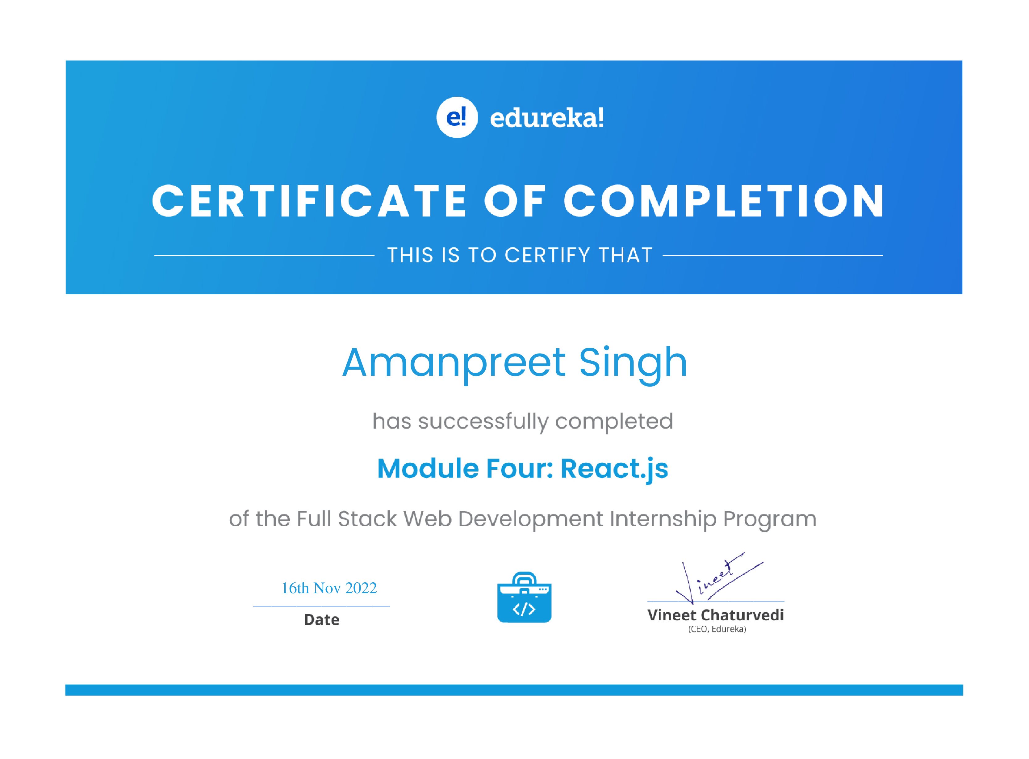 certificate!