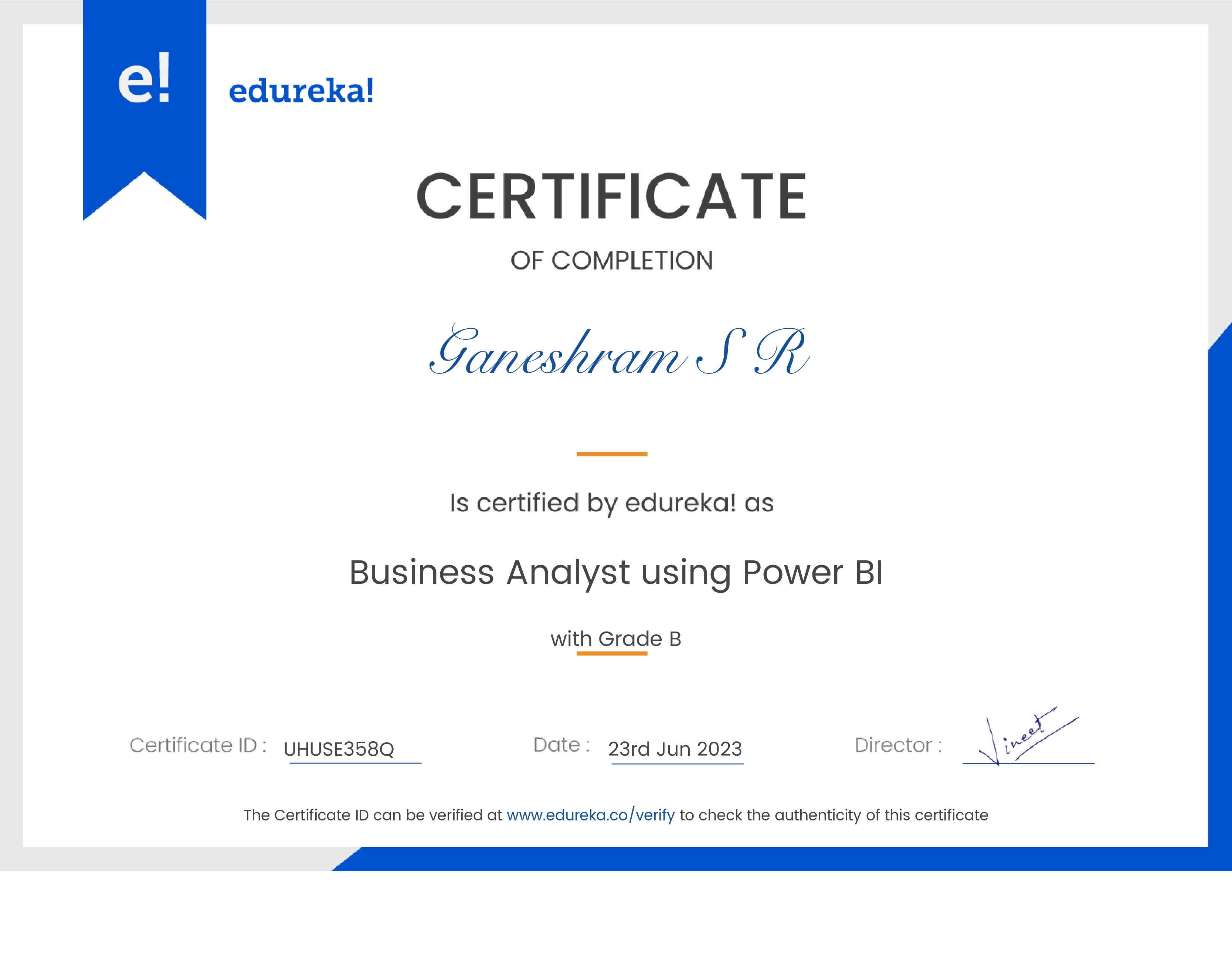 certificate!