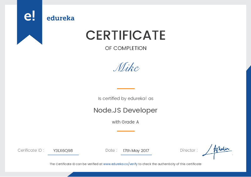 certificate!