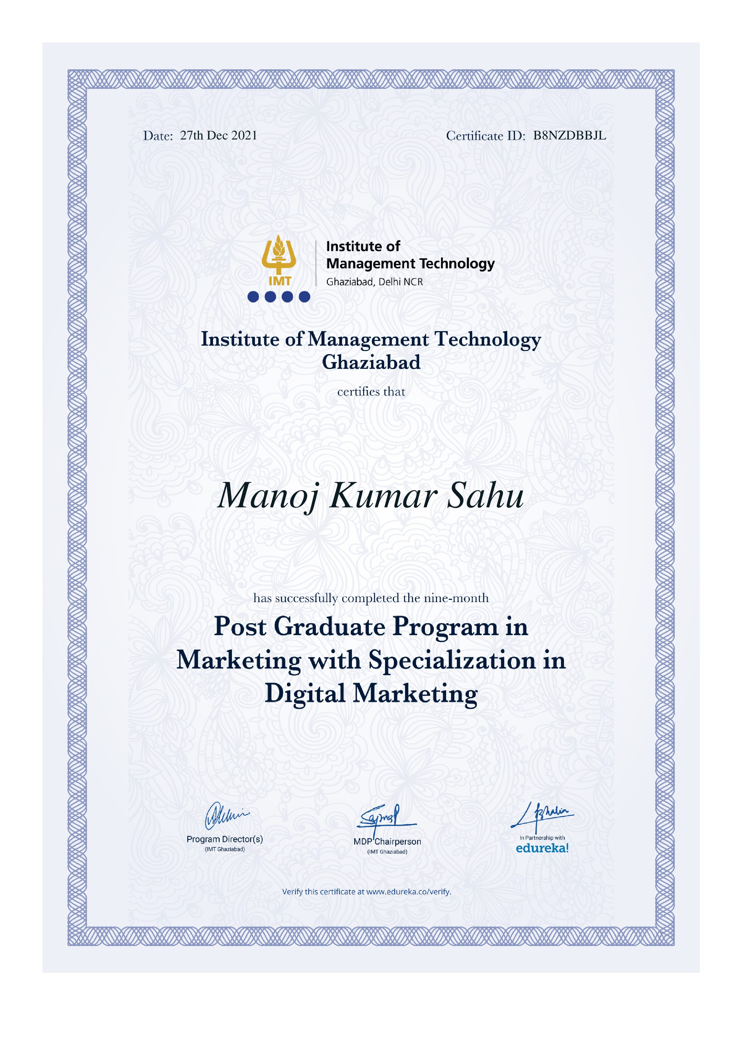 certificate!
